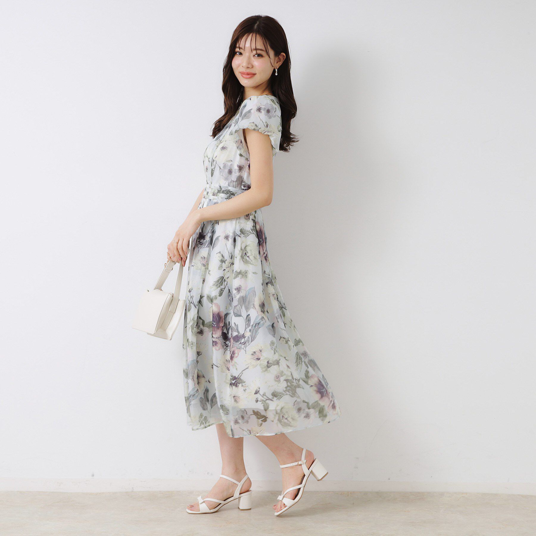 Couture broach「【花柄・一枚で着映える・細見え】Summerオーガンフルールワンピース」|ワンピース|