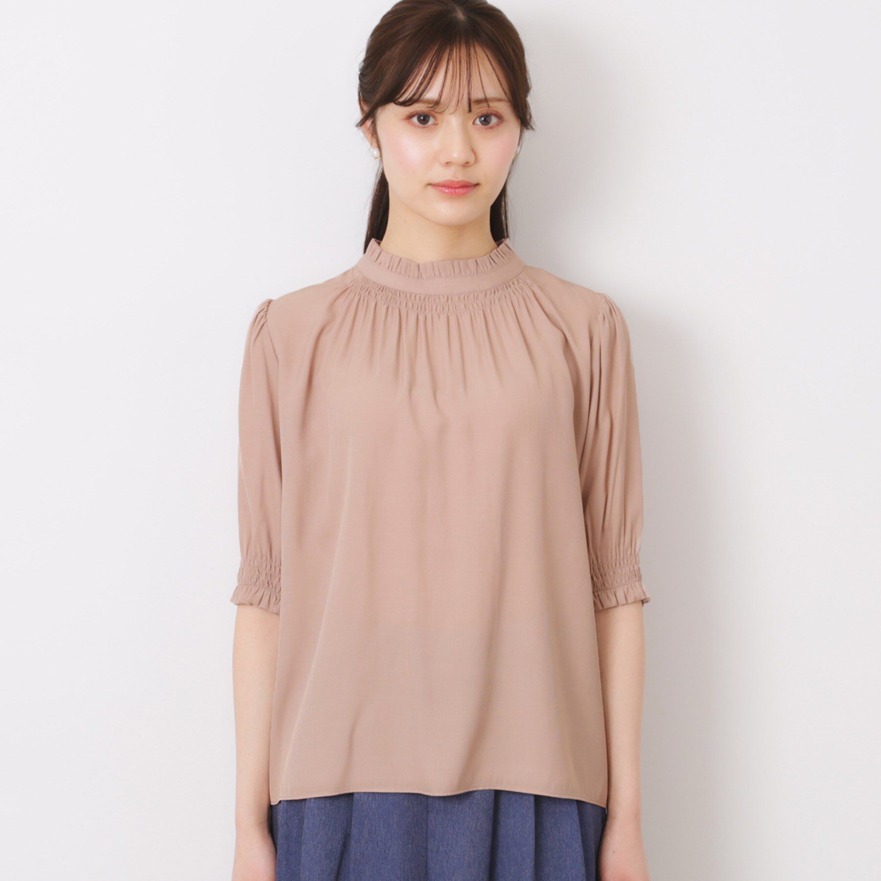Couture broach「【SS～LLサイズ・二の腕カバー・通勤】RTピケシャーリングブラウス」|シャツ・ブラウス|