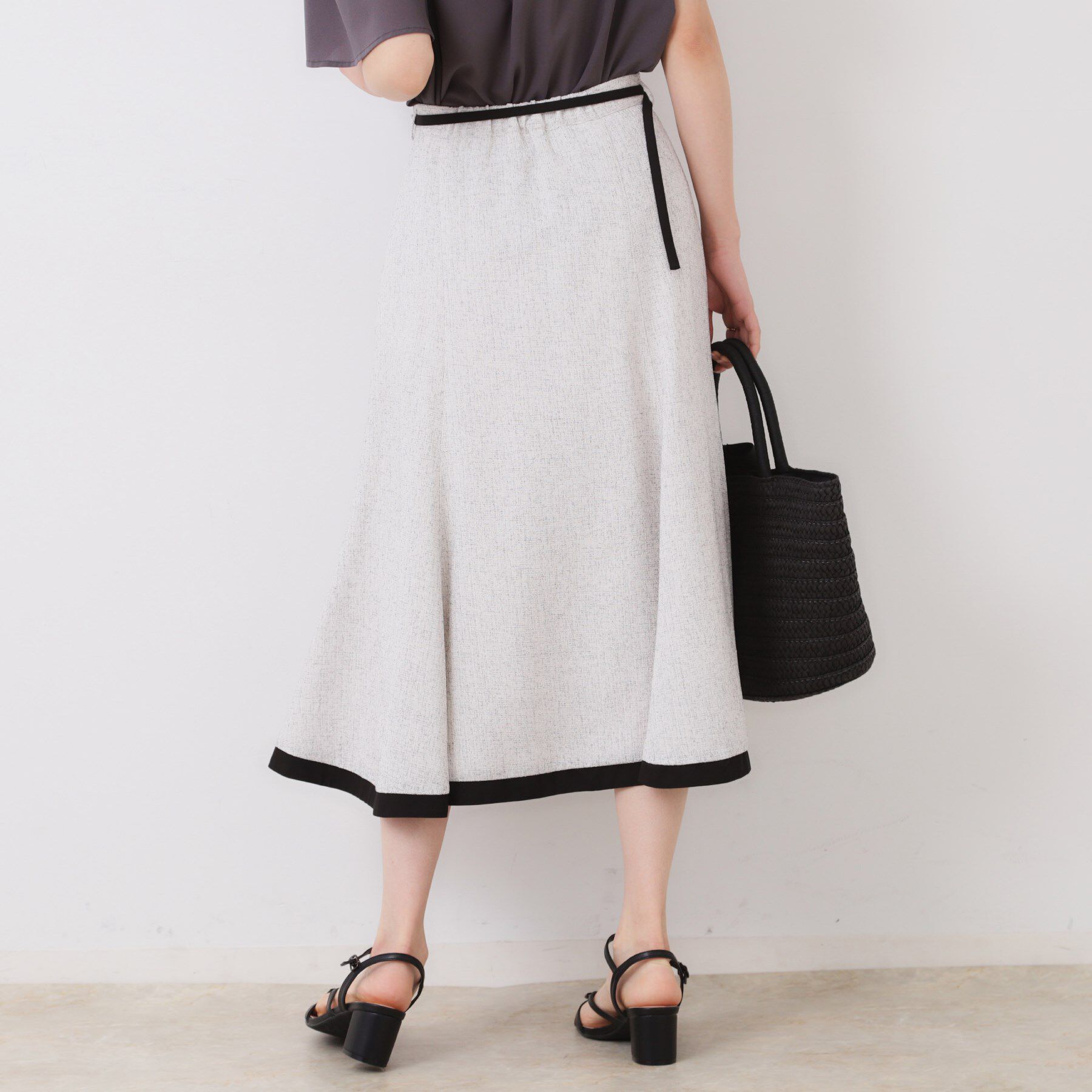 Couture broach「【洗える・きれいめ・通勤】サマーツイード配色フレアスカート」|スカート|