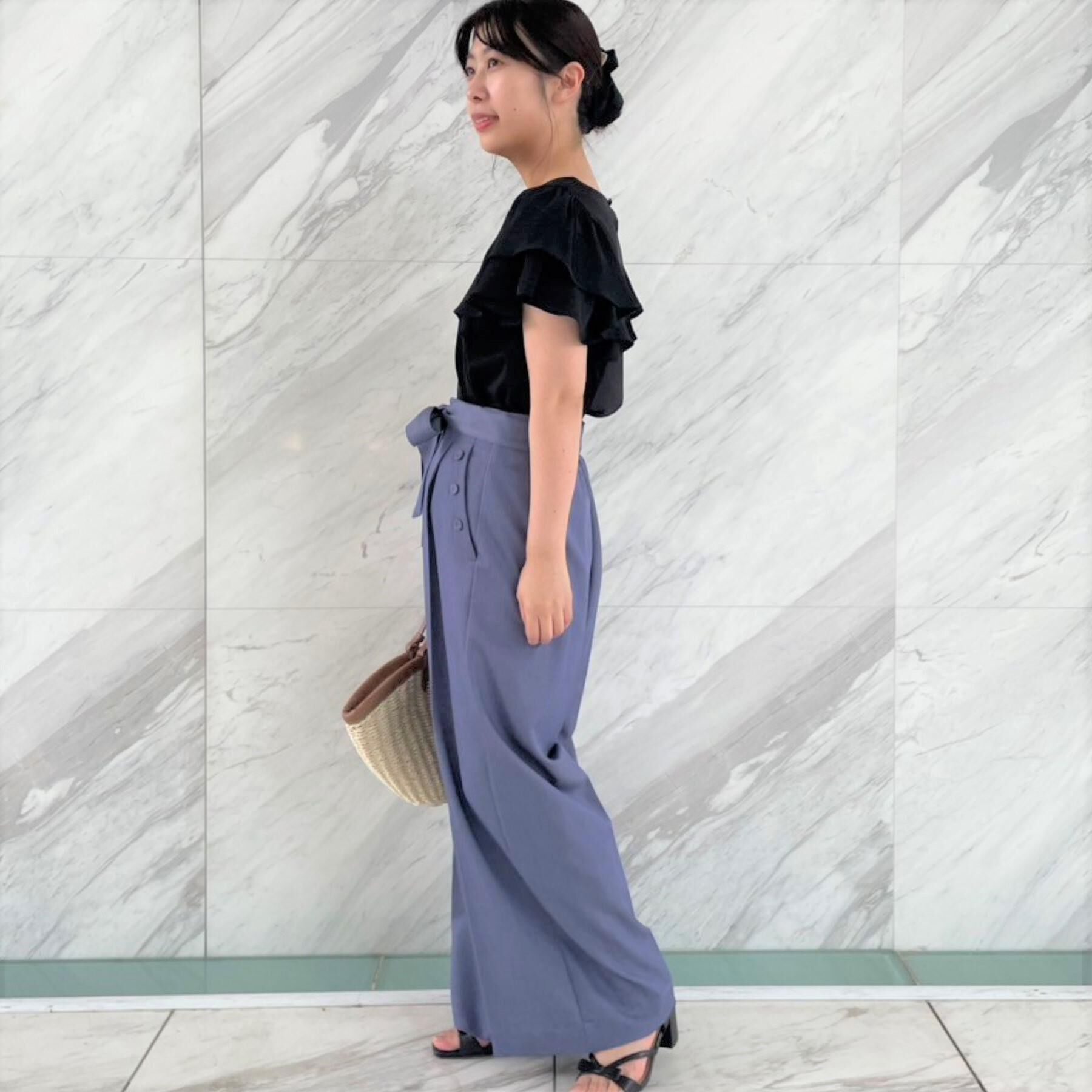 Couture broach「【リボン付き・通勤】シャンブレーワイドパンツ」|その他|