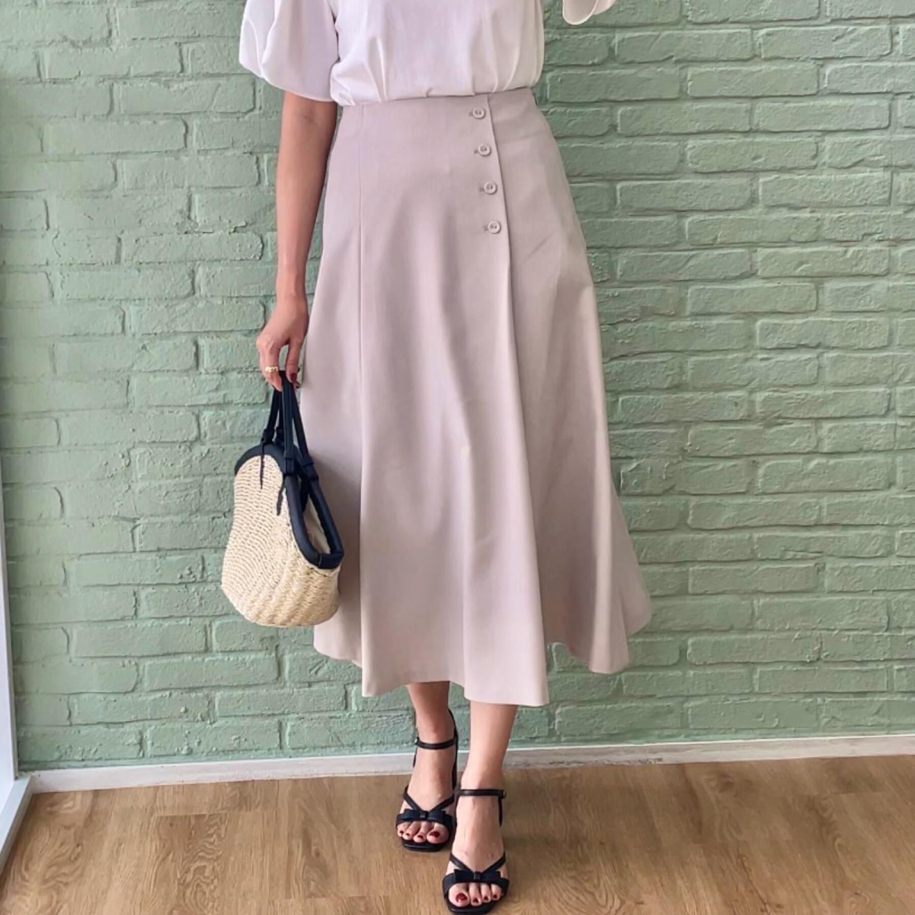 Couture broach「【2WAY・通勤・きれいめ】リネンライク サス付きスカート」|ジャンパースカート|