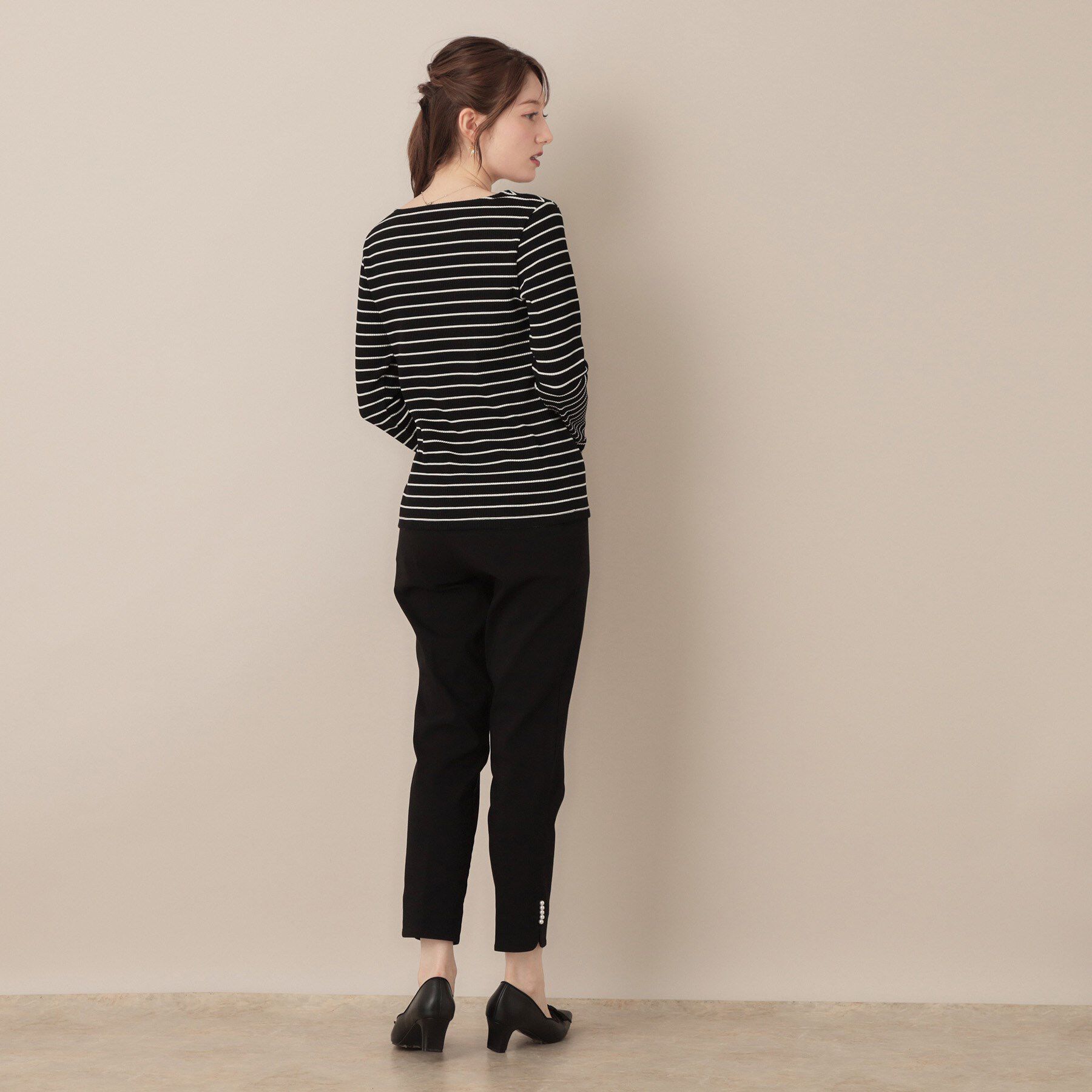 Couture broach「【マシンウォッシャブル・通勤・大人可愛い】ハートネックテレコプルオーバー」|Tシャツ・カットソー|