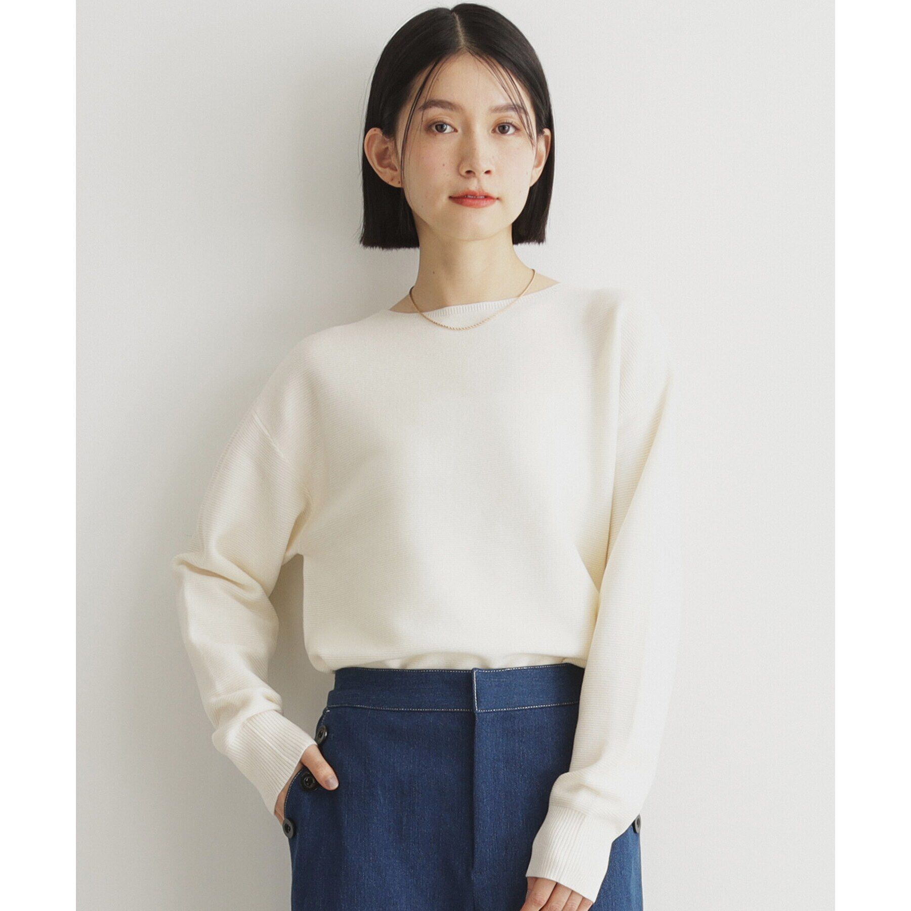 THE SHOP TK「【毛玉になりにくい/蓄熱性】春色_美人ガーターニット/洗える/体形カバー」|ニット・セーター|