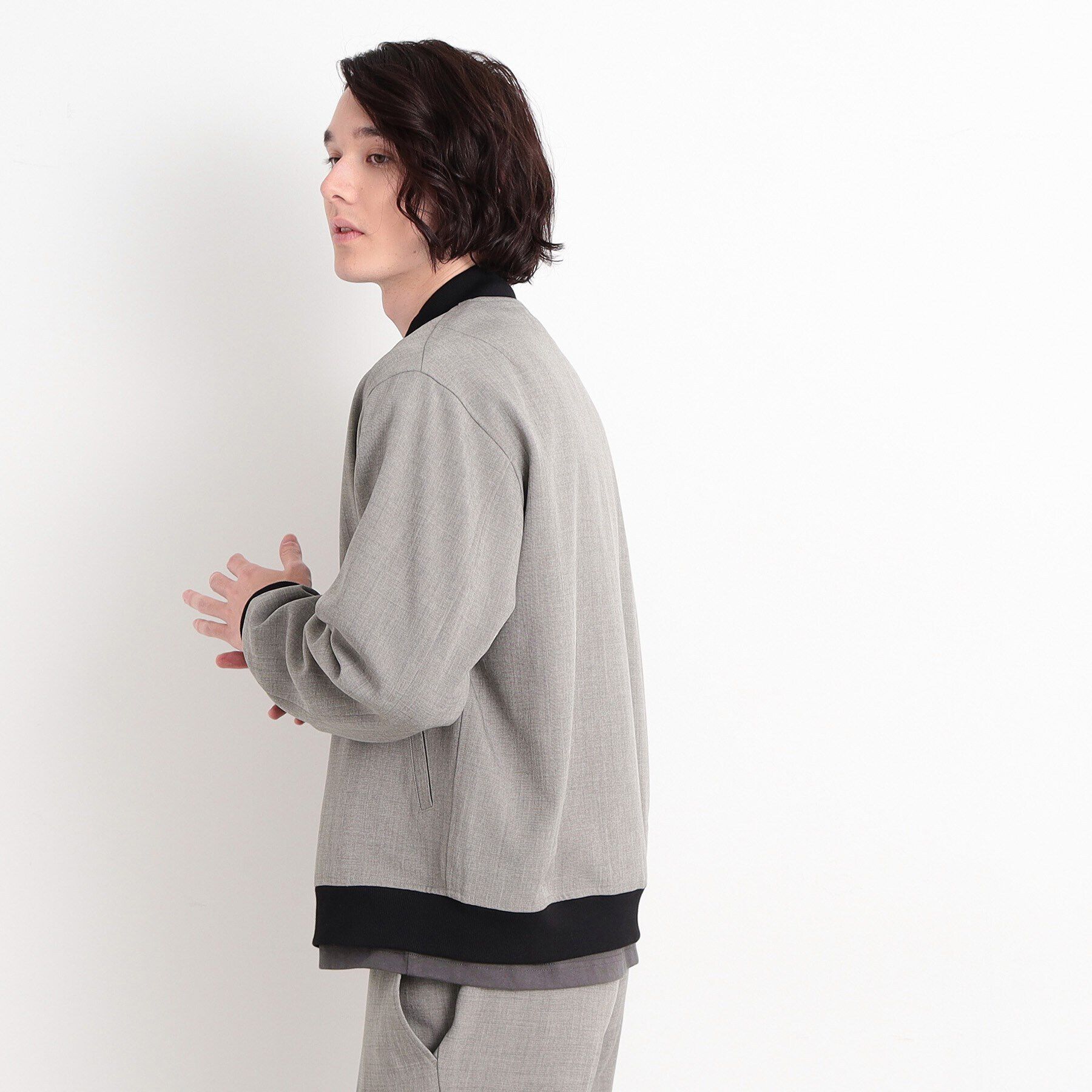 THE SHOP TK「【CAVIAN/キャビアン】リサイクルシャークスキンジップブルゾン セットアップ可」|ブルゾン・スタジャン|