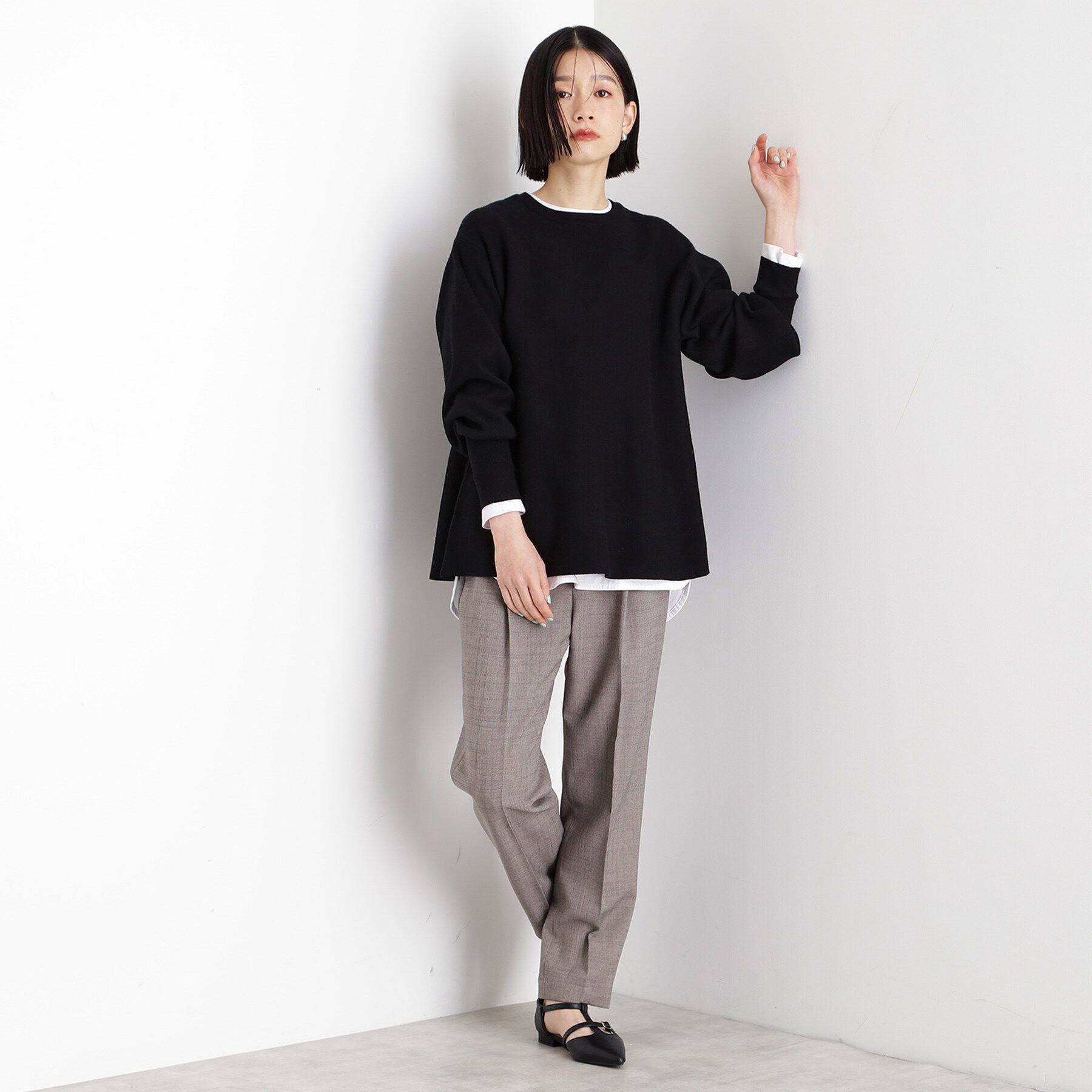 THE SHOP TK「【体形カバー】総針ペプラムニット/洗える」|ニット・セーター|