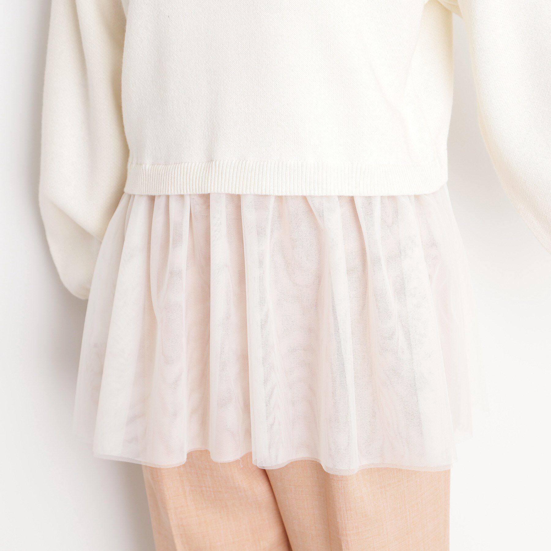 THE SHOP TK「裾チュールプルオーバー【洗える】」|ニット・セーター|