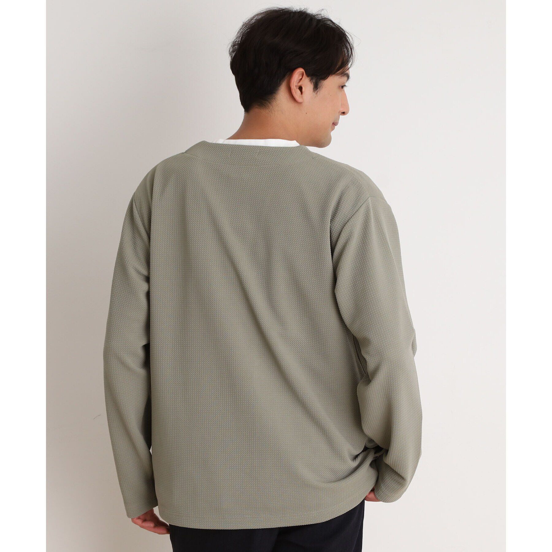 THE SHOP TK「ミニフクレアンサンブルカーディガン 【長袖カーディガン＋半袖Tシャツセットアイテム】」|カーディガン|