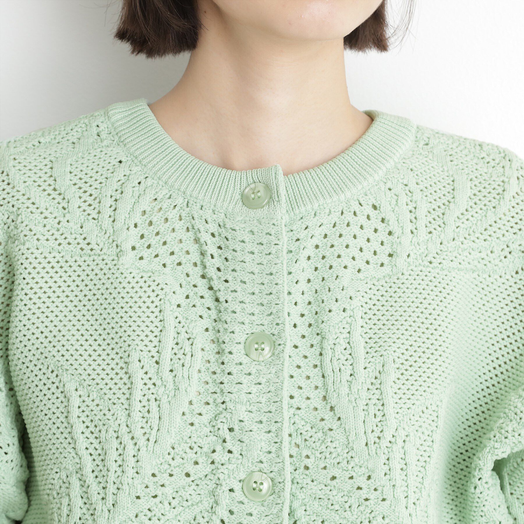 THE SHOP TK「レース編みカーディガン【前後2WAY】」|ニット・セーター|