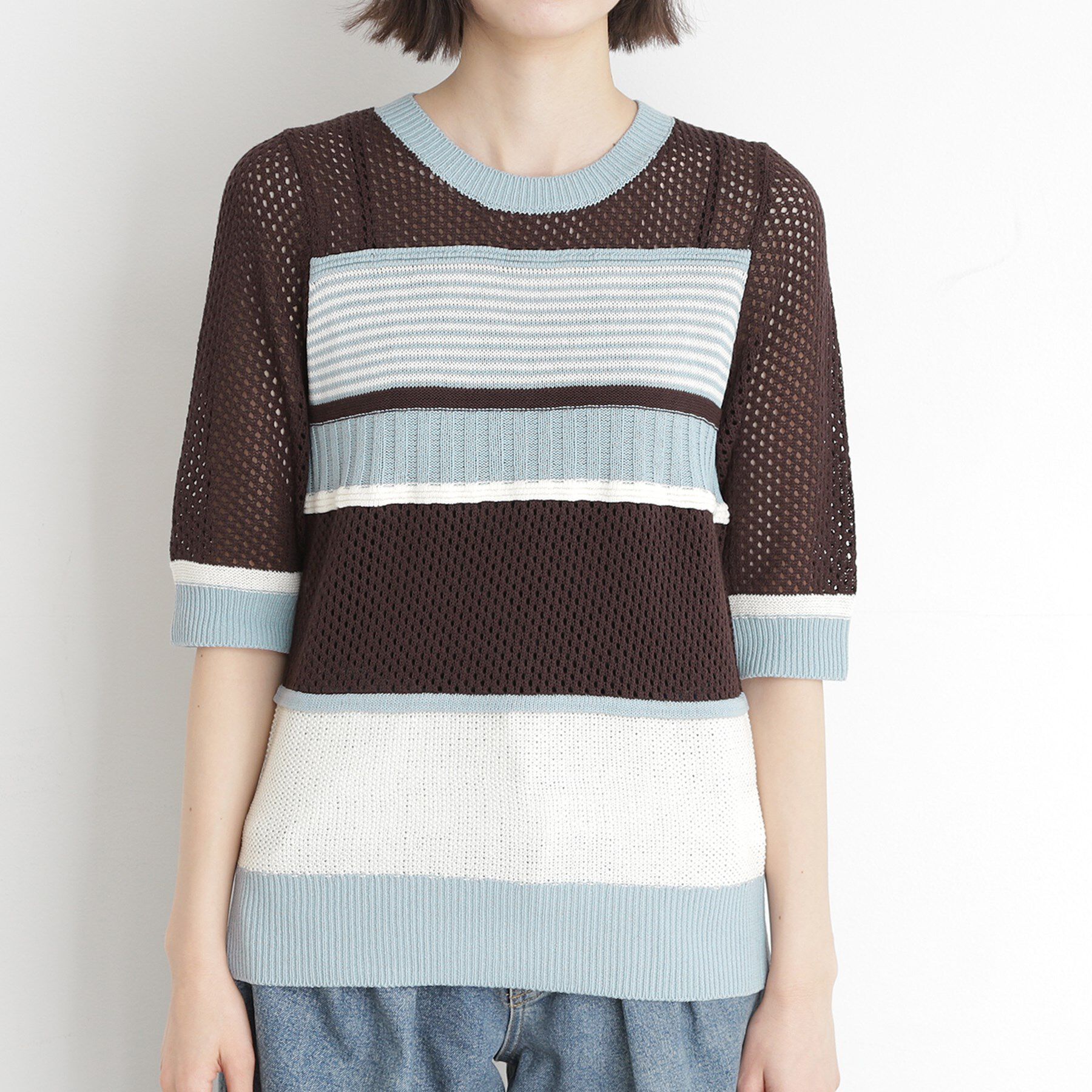 THE SHOP TK「マルチボーダートップス【洗える】」|ニット・セーター|