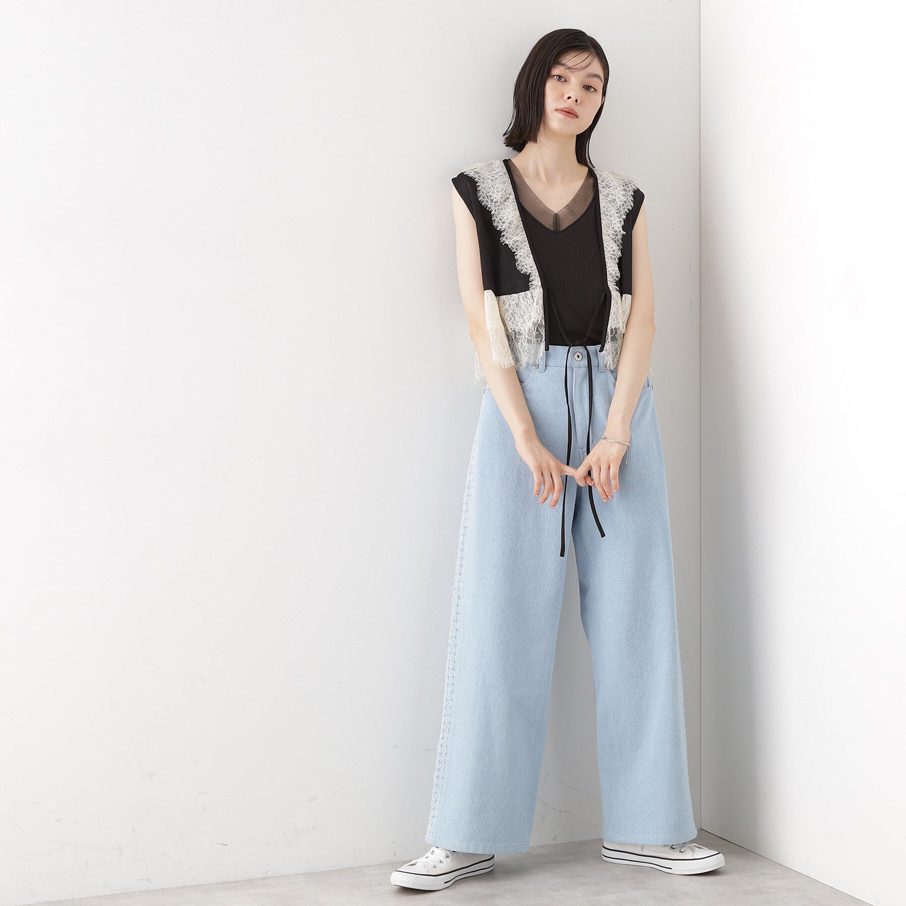 THE SHOP TK「ランダムリブシアータンク【洗える】」|キャミソール|