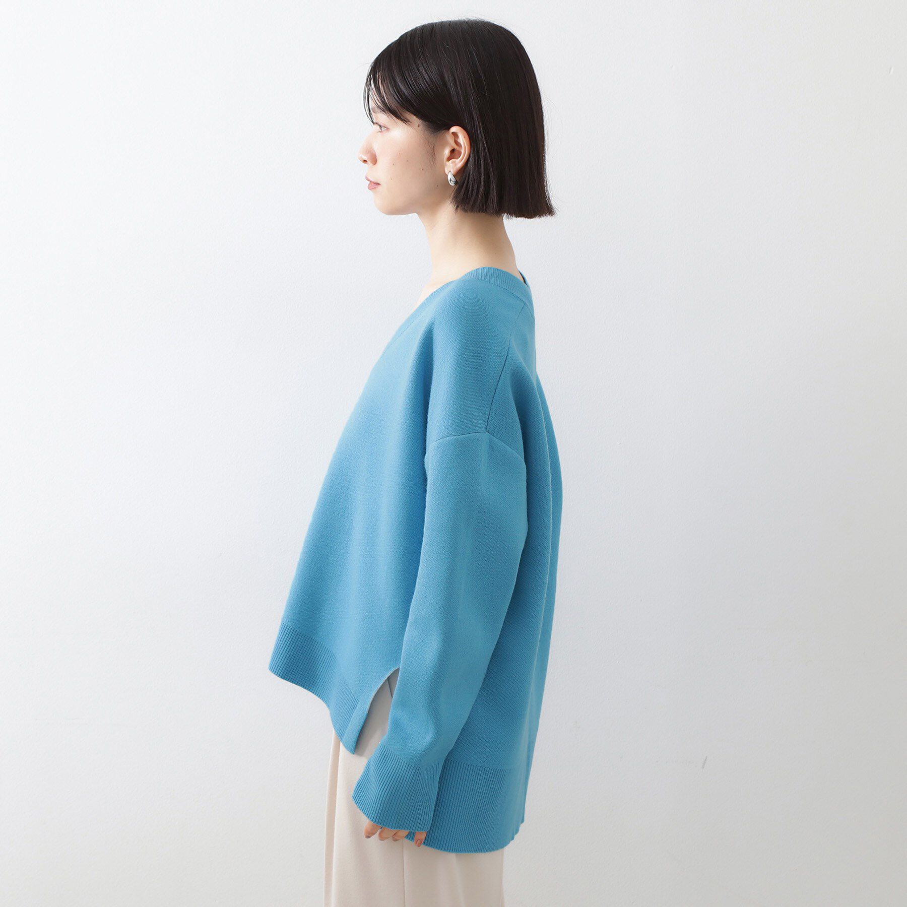 THE SHOP TK「【体型カバー】ゆったり サイドスリットニット」|ニット・セーター|