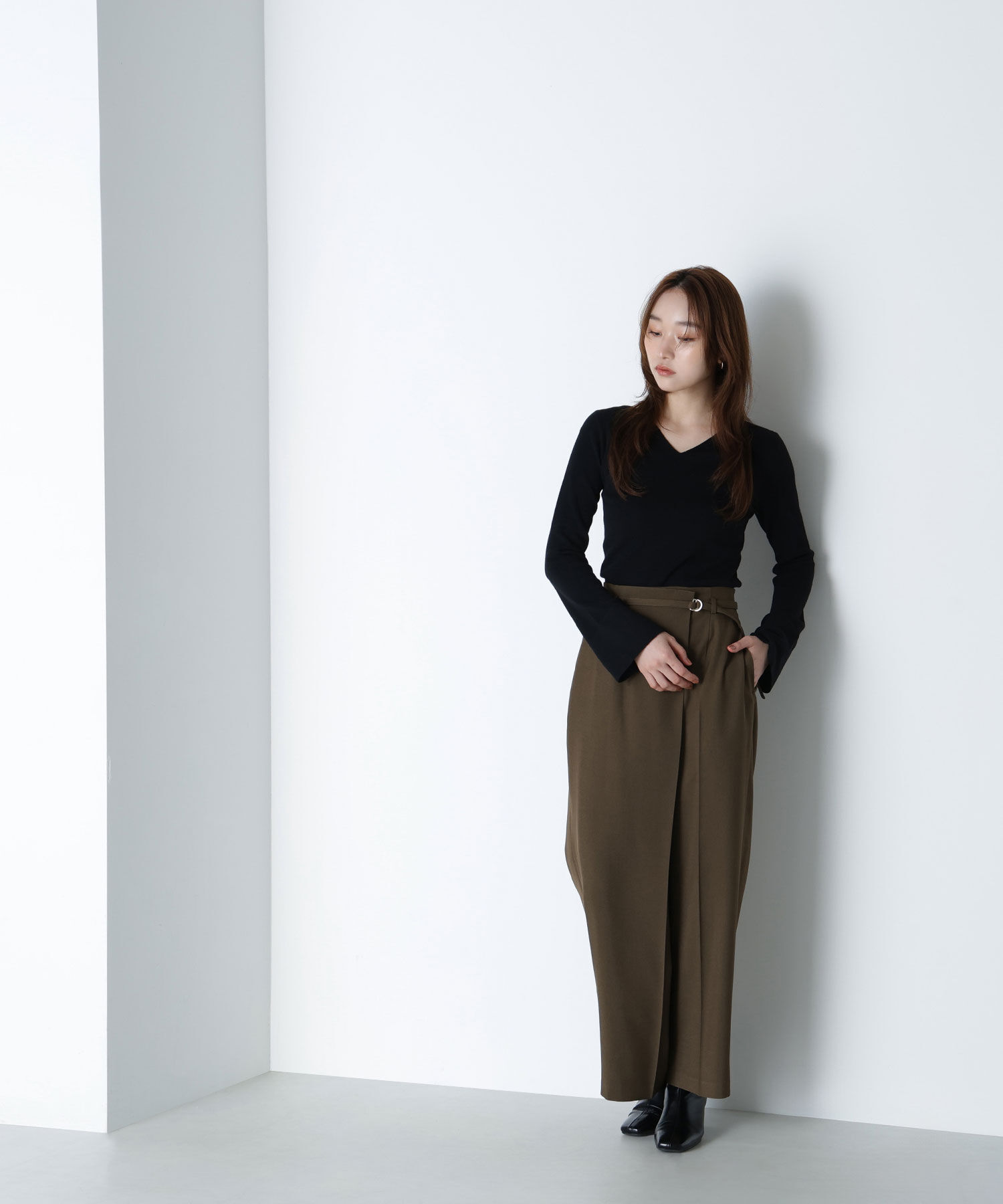  「ハイウエストラップワイドパンツ」|その他|