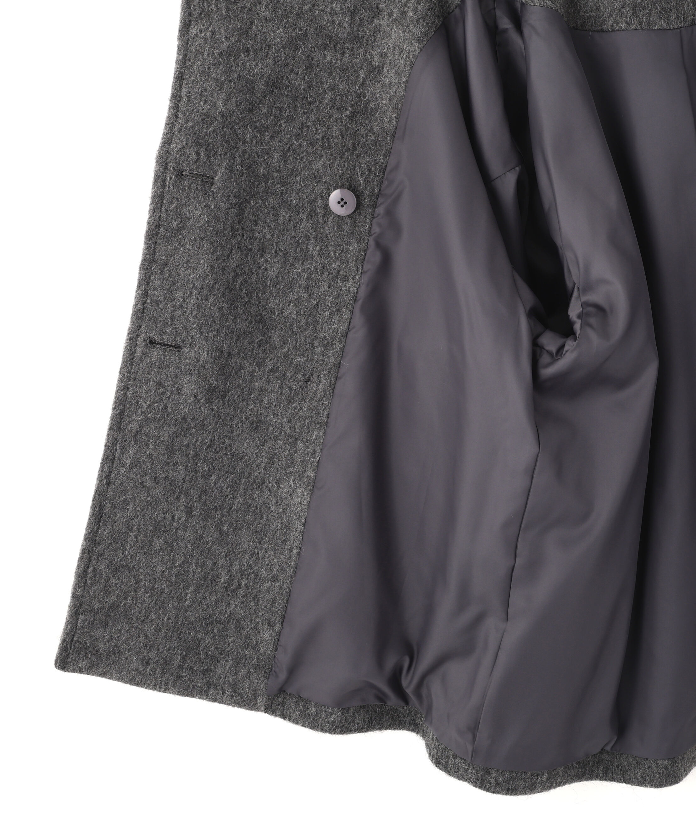  「スタンドネックシャギーミディコート」|ブルゾン・スタジャン|