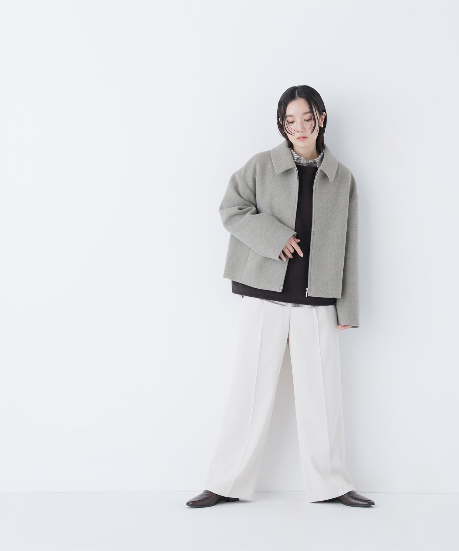  「メタルディティールタックワイドパンツ」|その他|