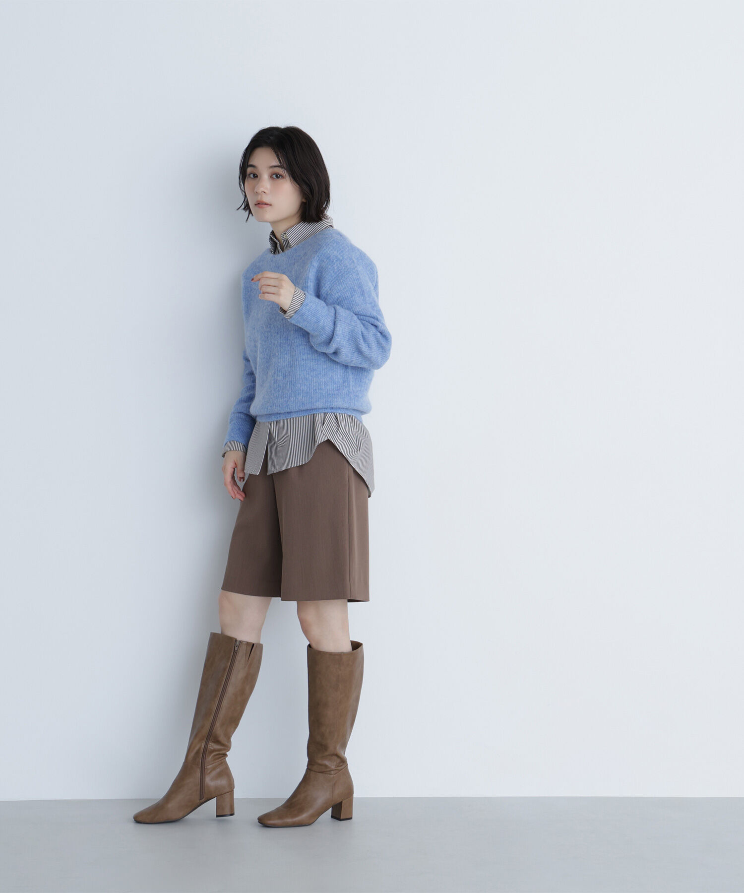  「アルパカ混クルーネックニット」|ニット・セーター|