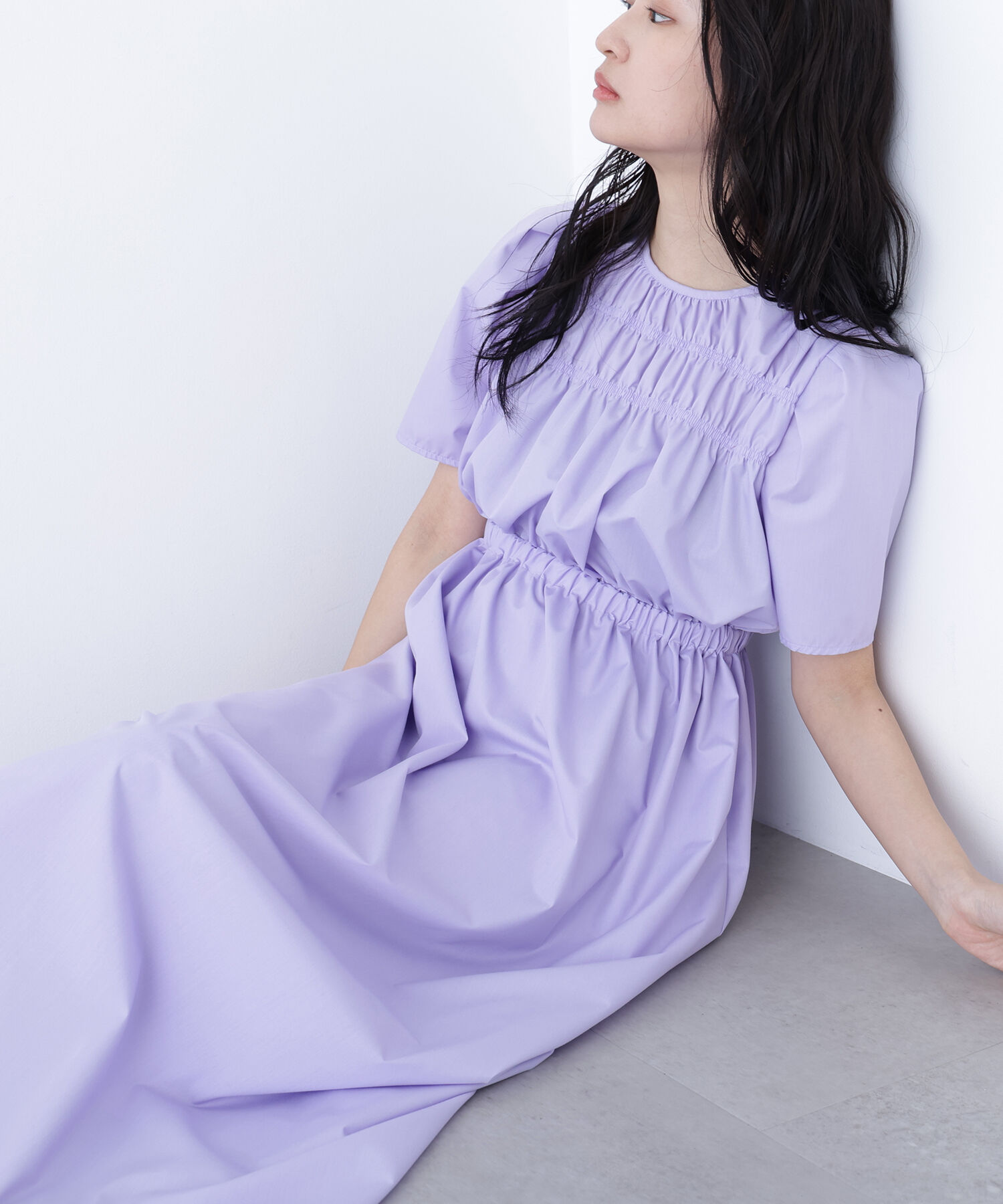  「〈N.〉ローンタックショルダーワンピース」|ワンピース|ラベンダー