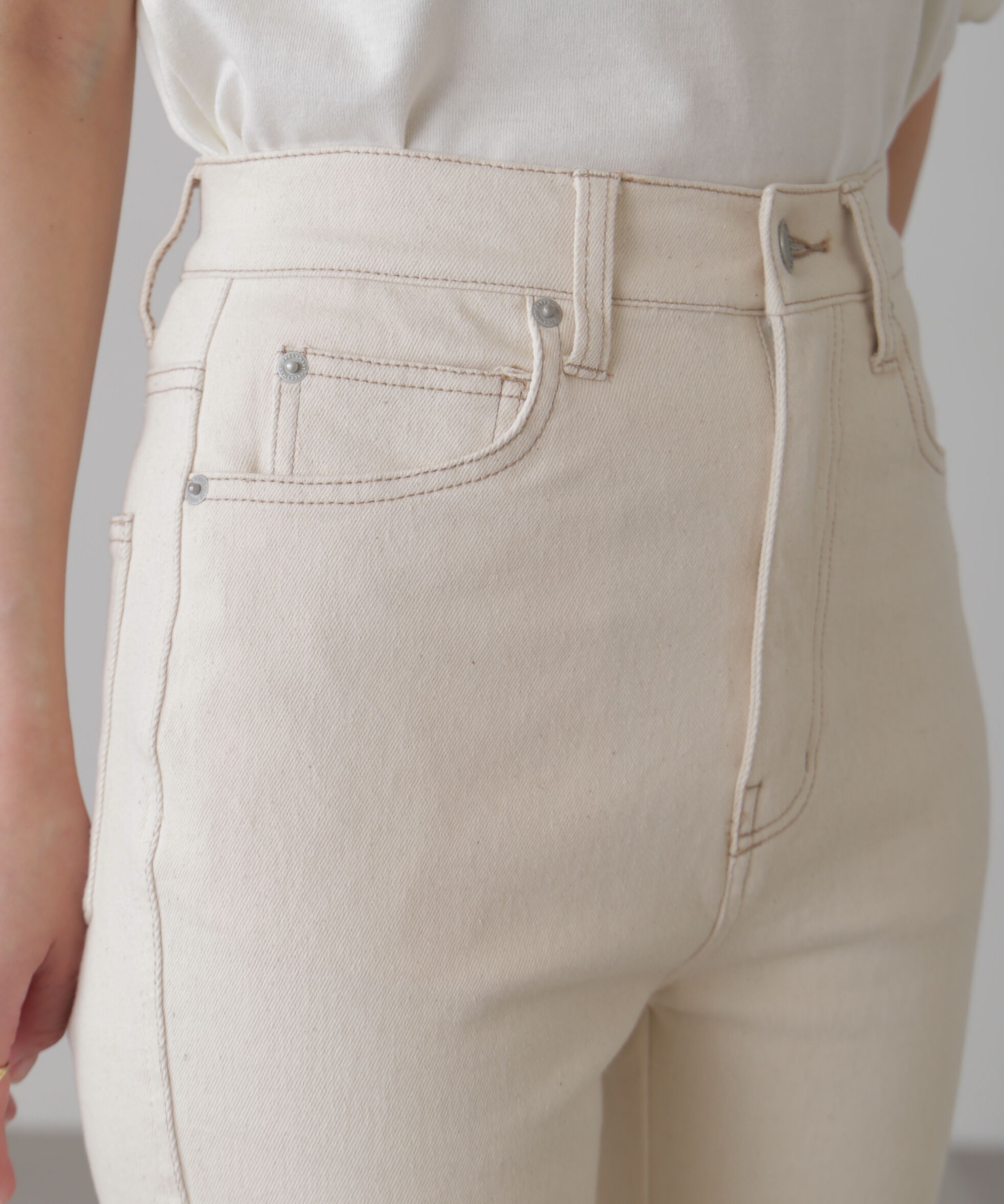  「[低身長サイズ/Sシリーズ]内スリットベルボトムデニムパンツ」|その他|