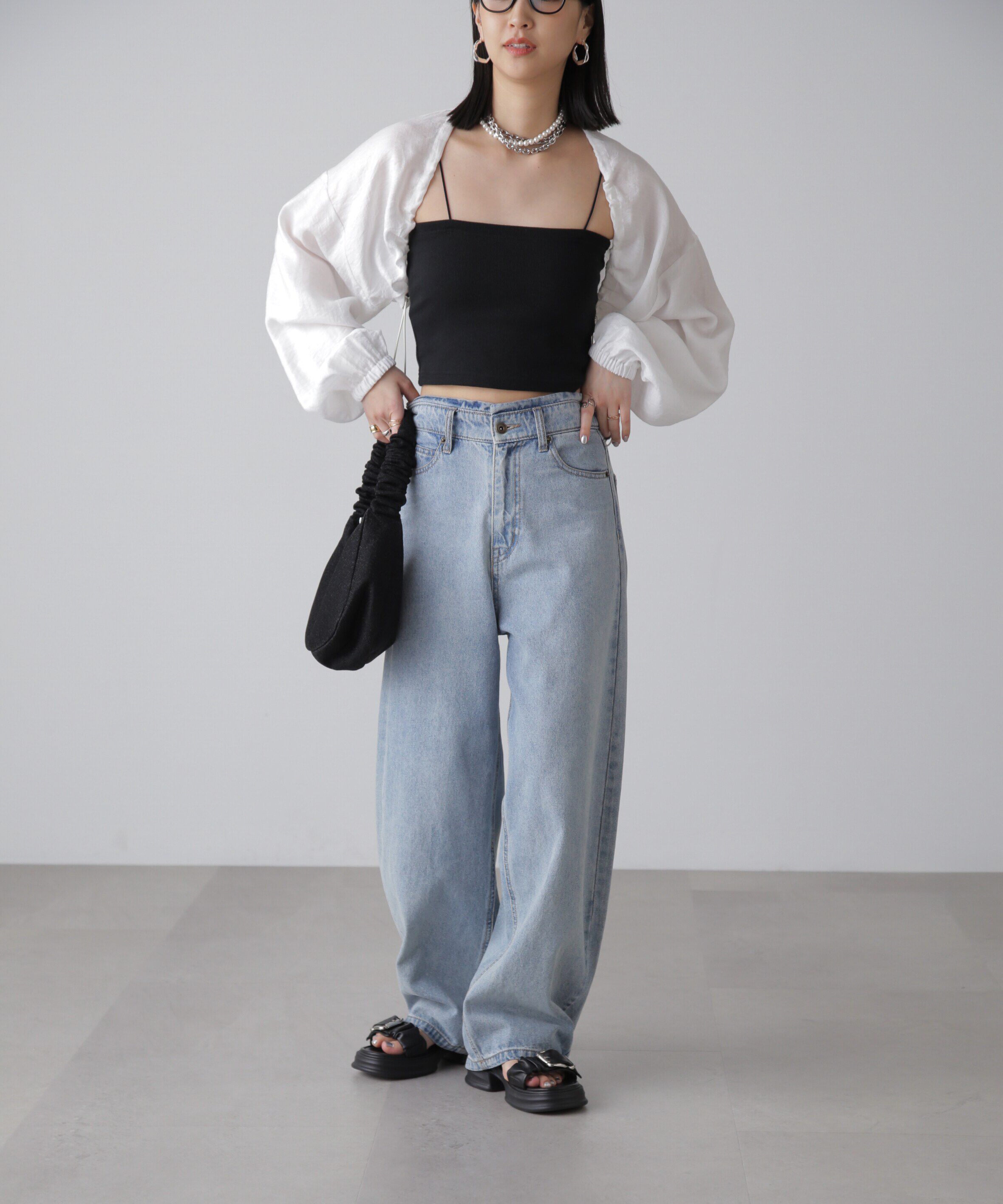  「ドロストショート丈ボレロ」|シャツ・ブラウス|