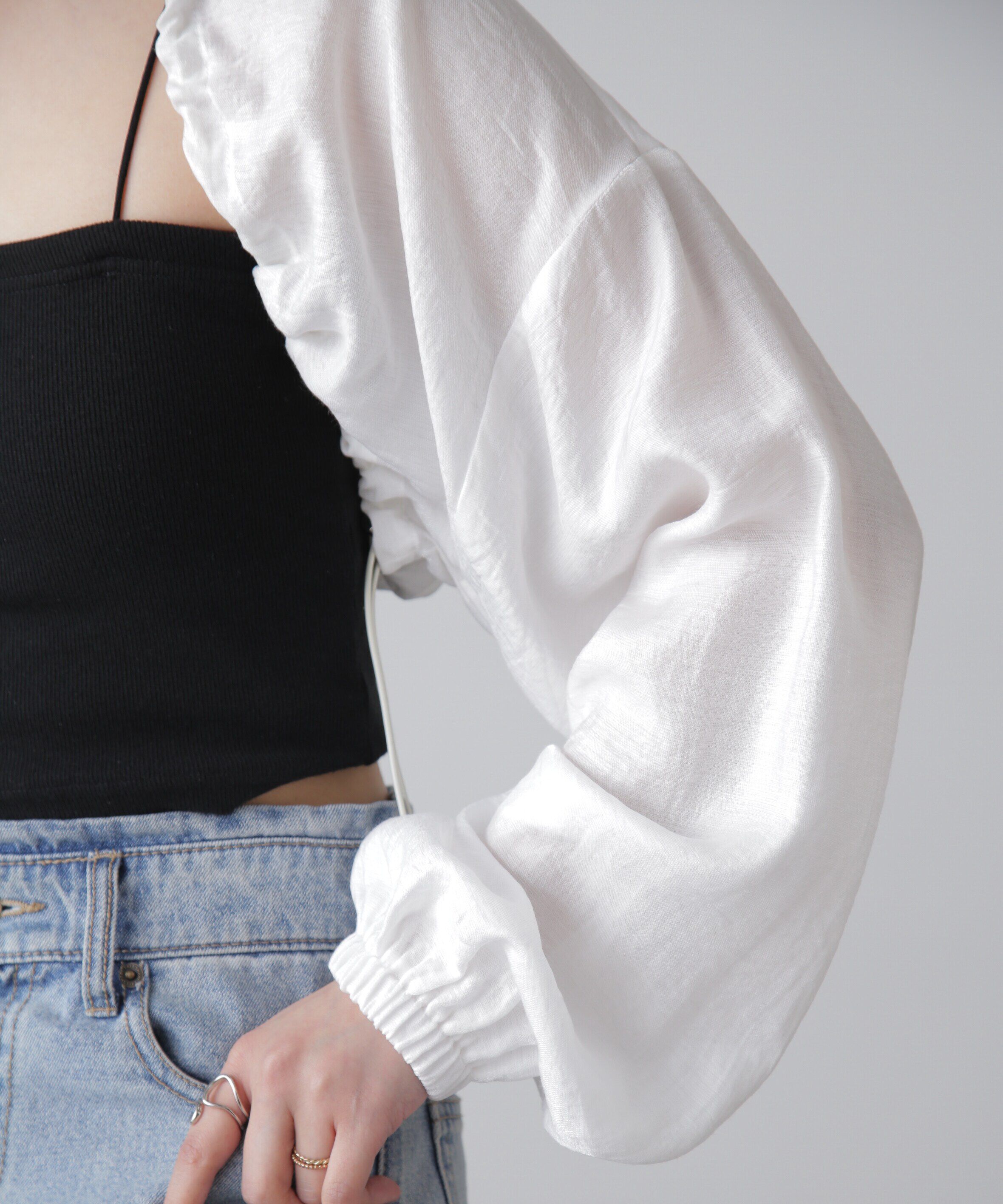  「ドロストショート丈ボレロ」|シャツ・ブラウス|