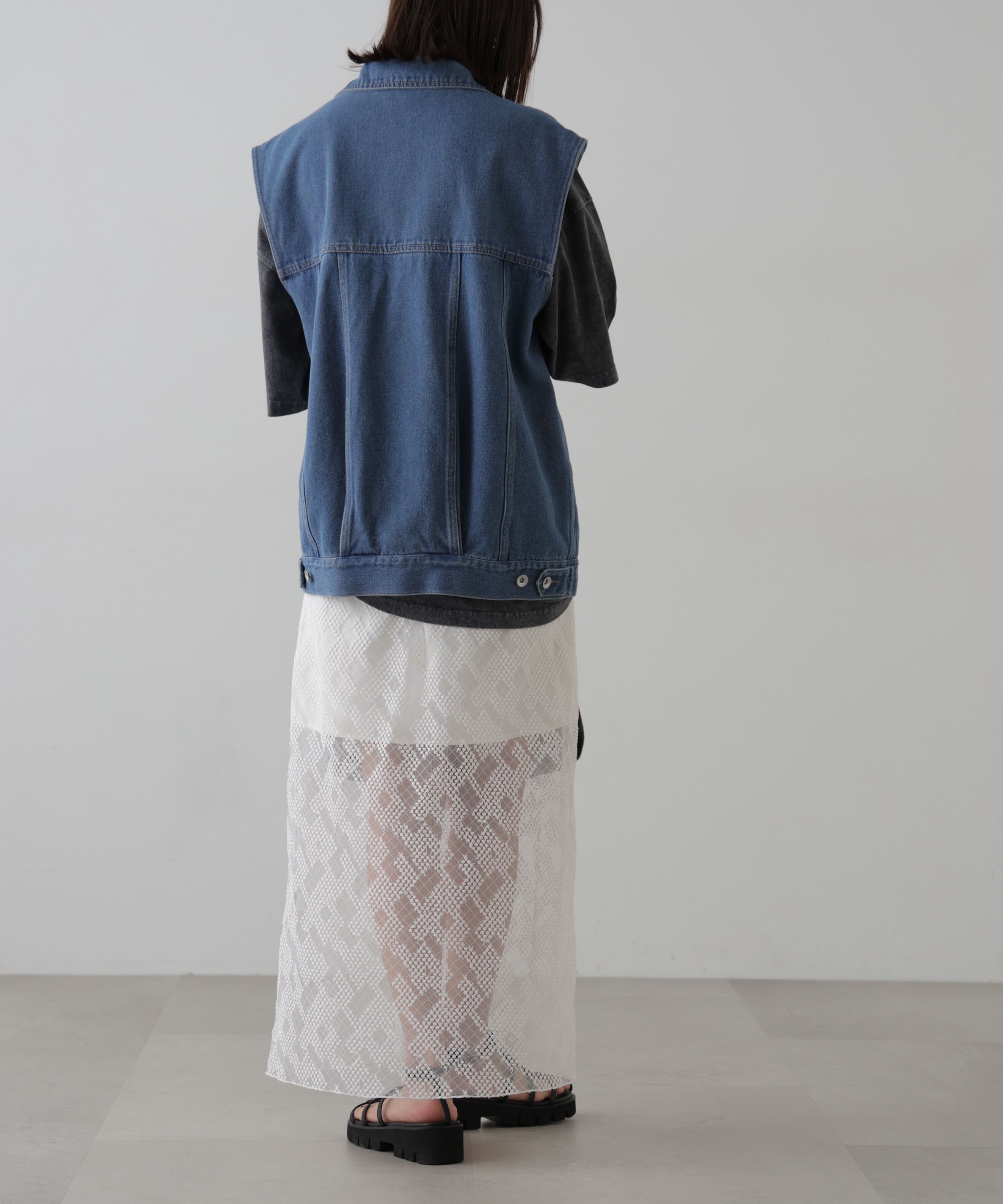  「チュールジャガードレイヤードスカート」|スカート|