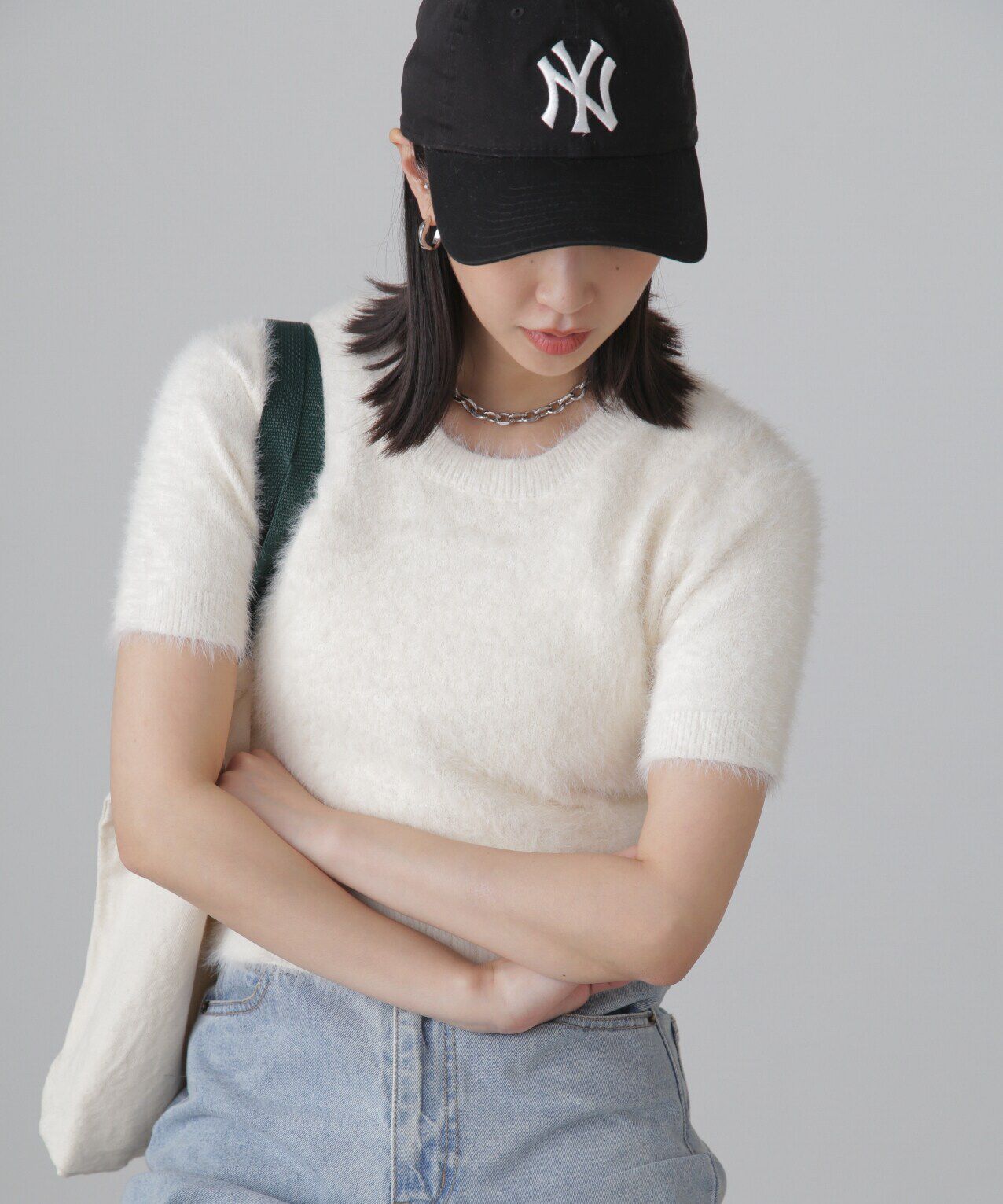  「シャギー半袖ニット」|ニット・セーター|