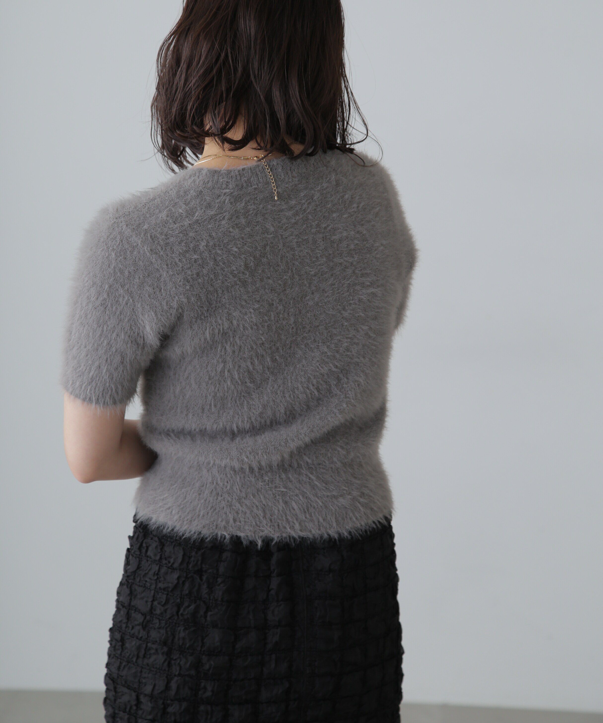  「シャギー半袖ニット」|ニット・セーター|