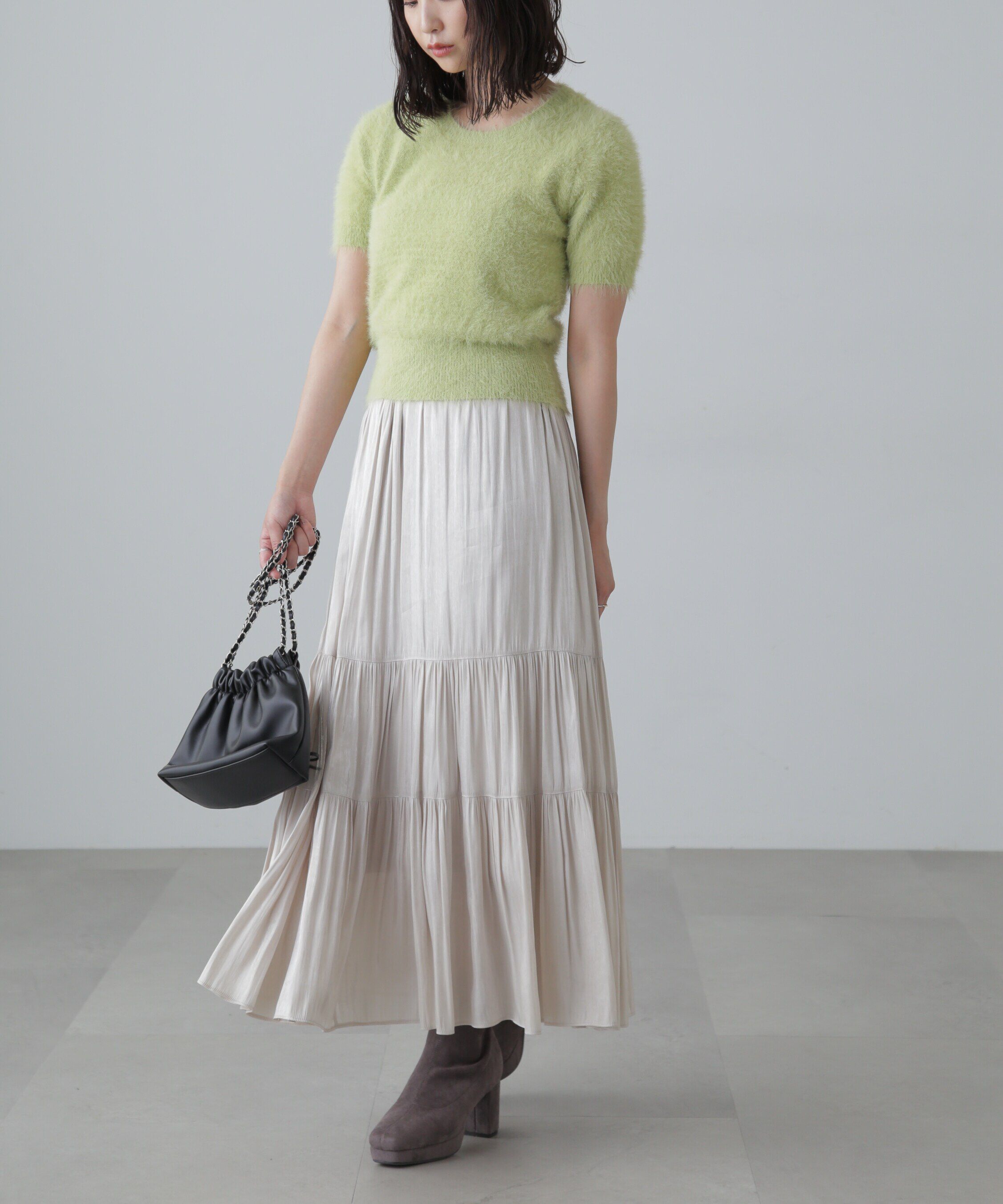  「シャギー半袖ニット」|ニット・セーター|