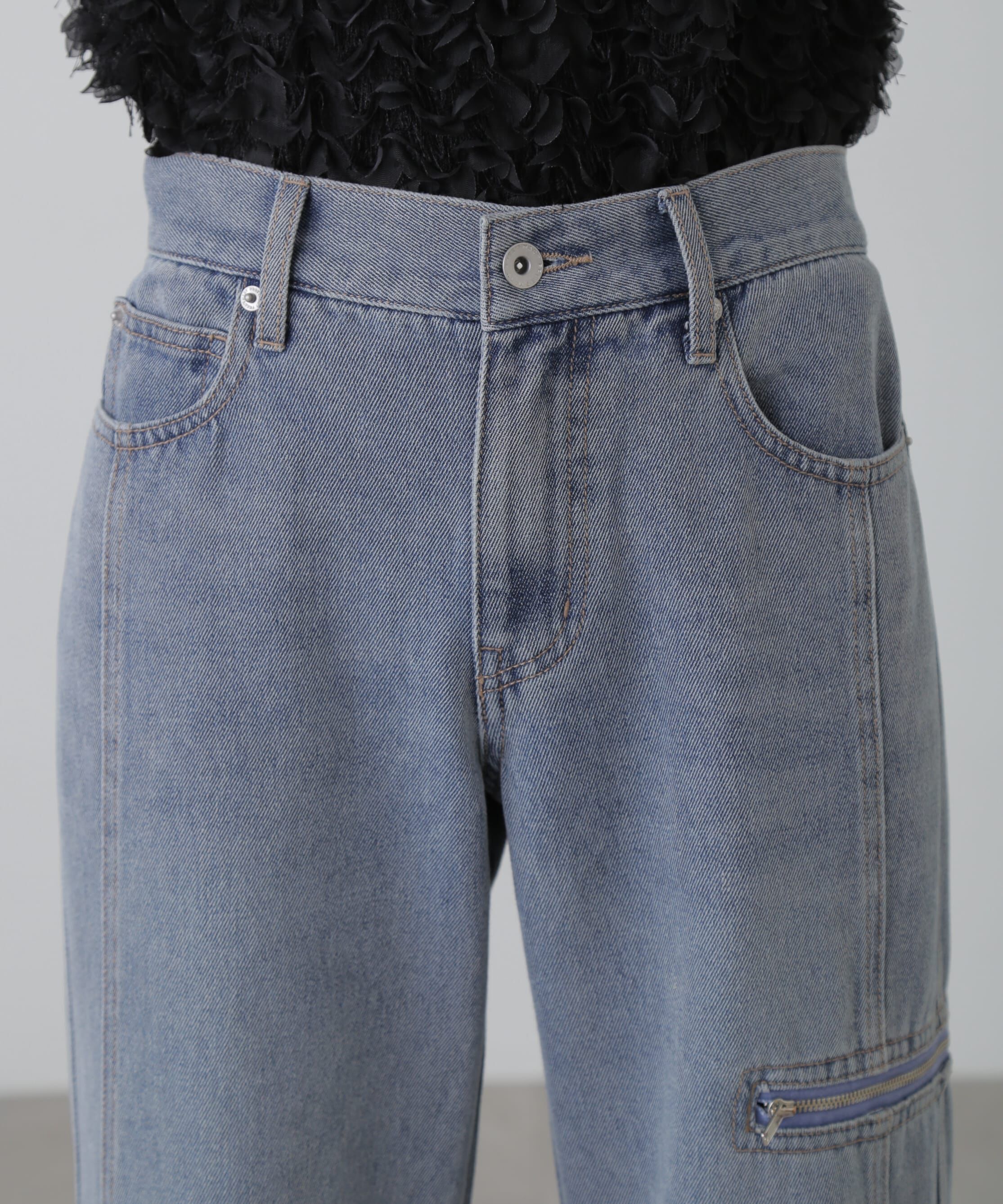  「ローライズパネルカットデニムパンツ」|その他|