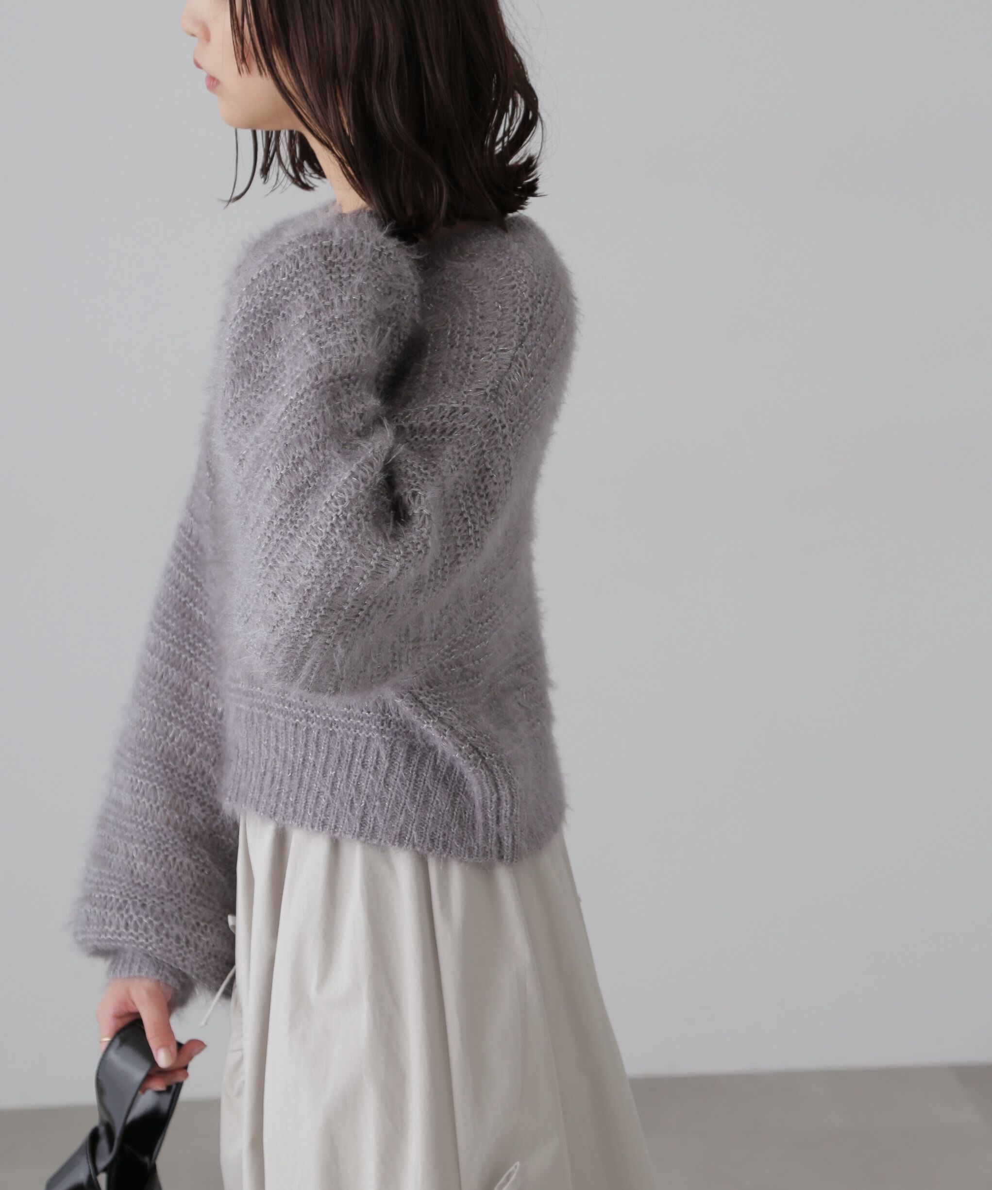  「ラメフェザーモヘヤライクニット」|ニット・セーター|