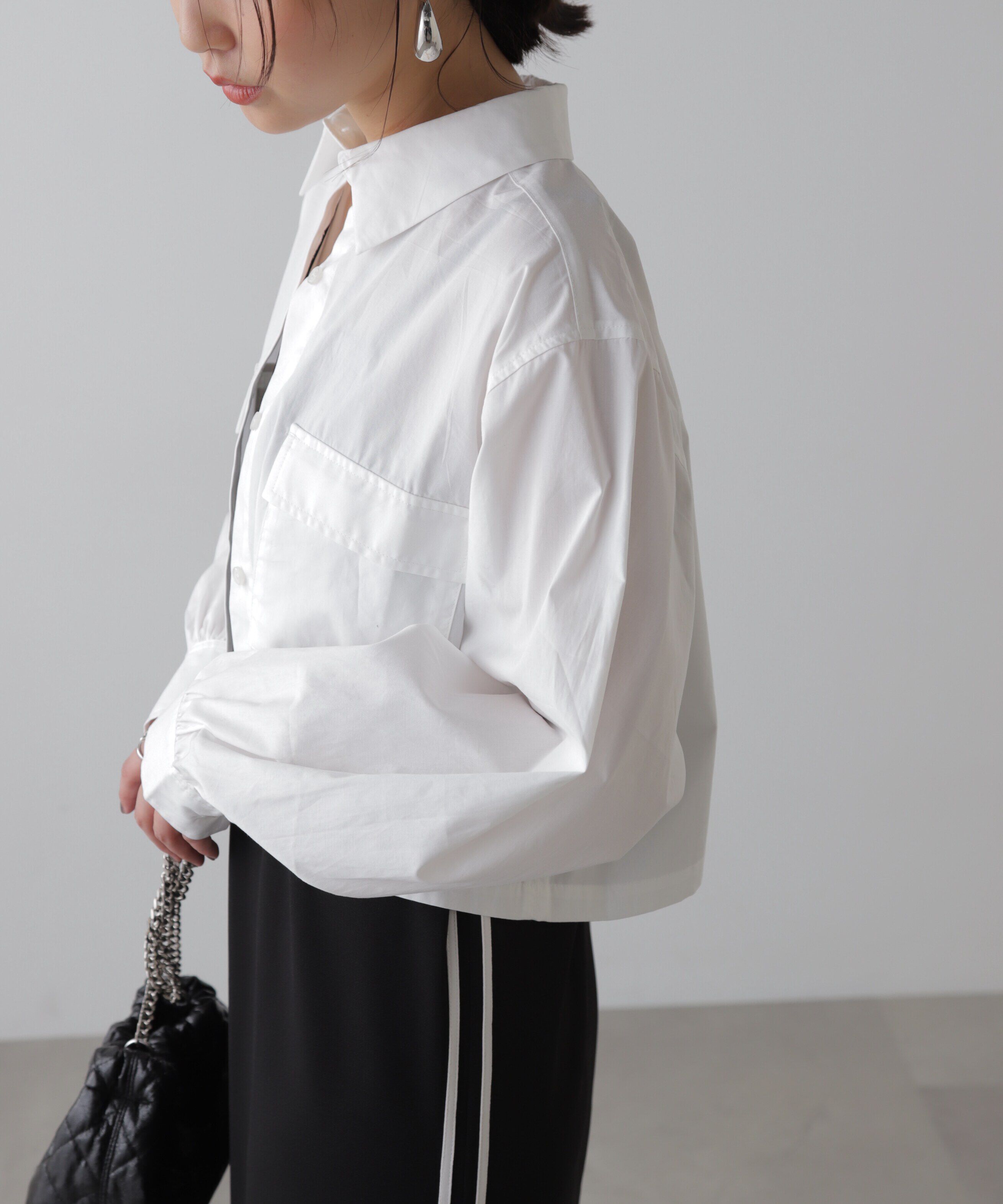  「ビッグポケットショート丈シャツ」|シャツ・ブラウス|