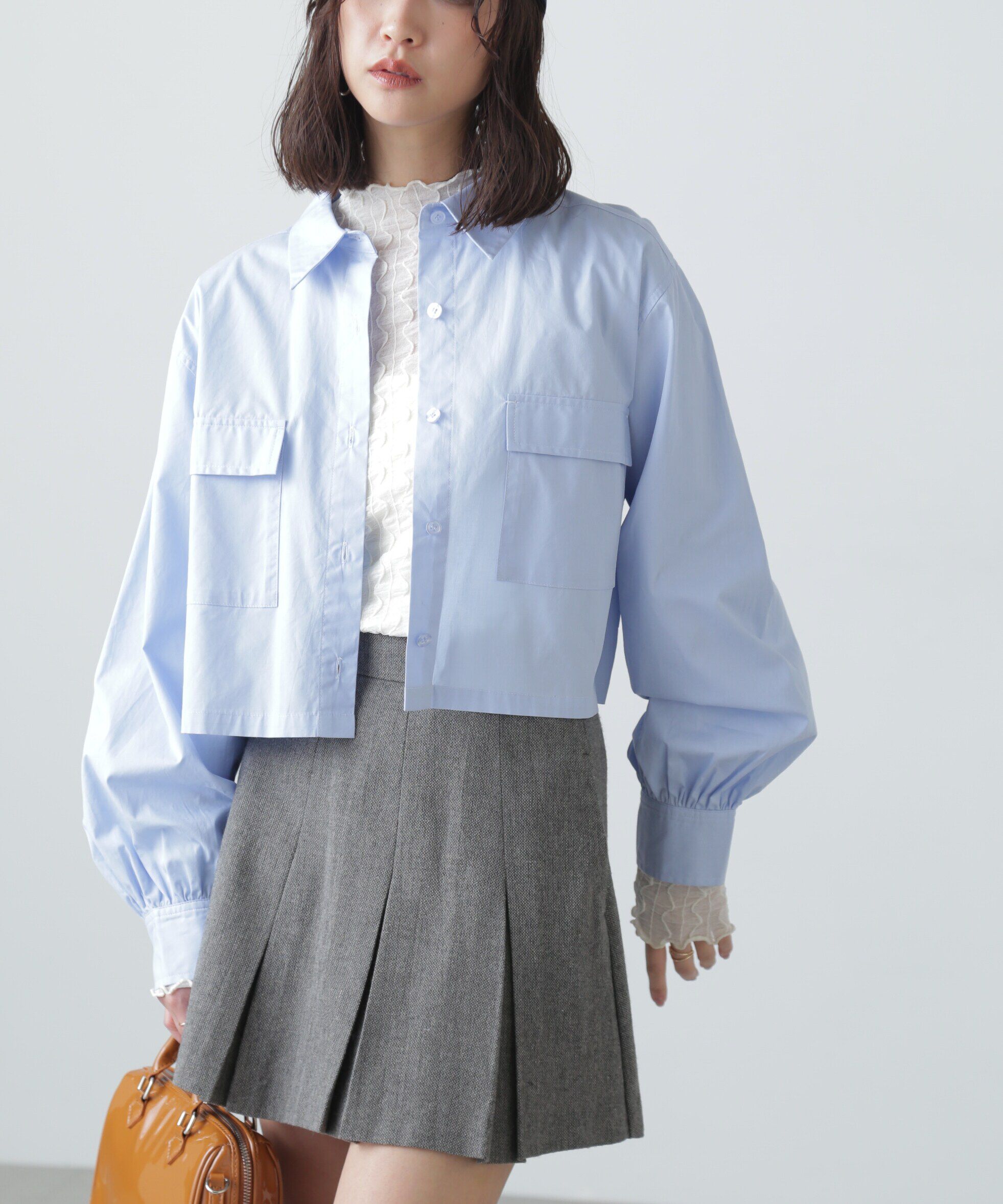  「ビッグポケットショート丈シャツ」|シャツ・ブラウス|