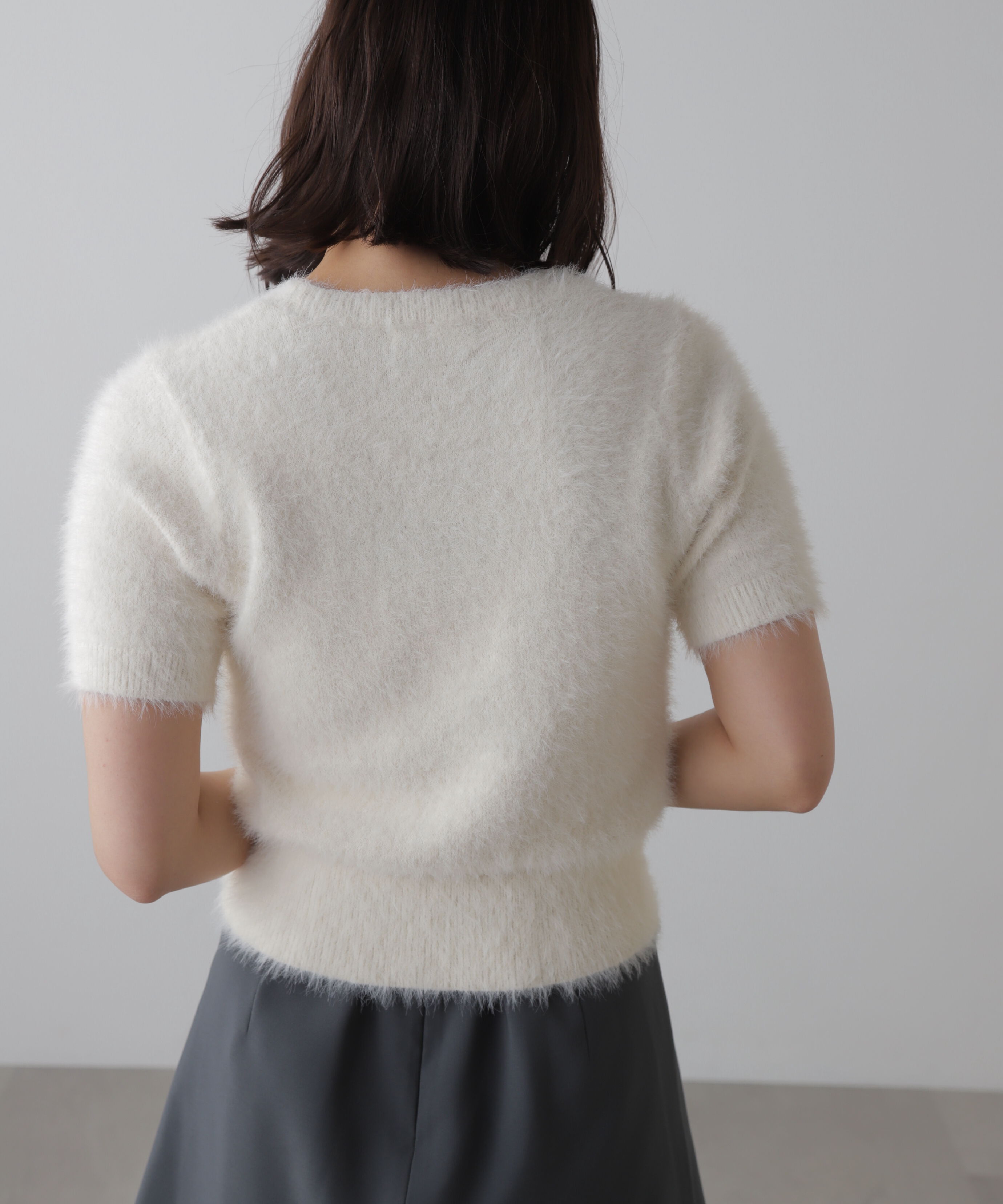  「シャギー半袖ニット」|ニット・セーター|