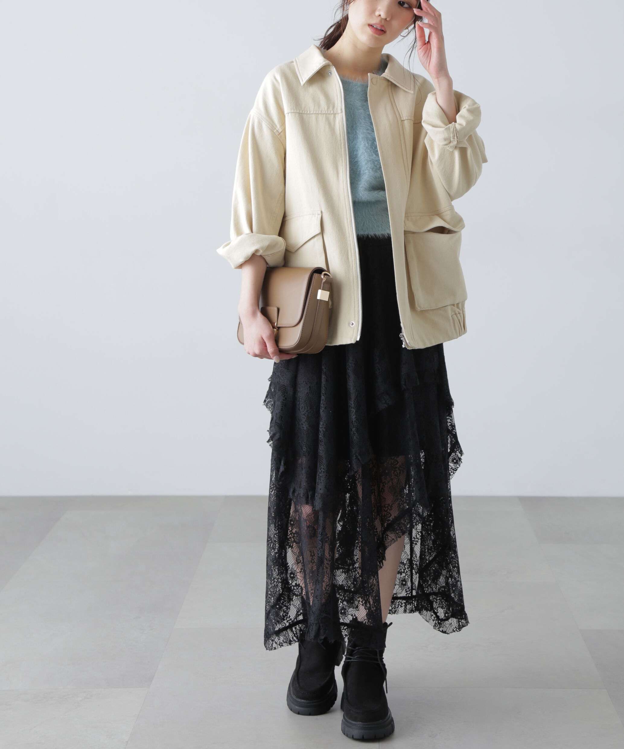  「シャギー半袖ニット」|ニット・セーター|