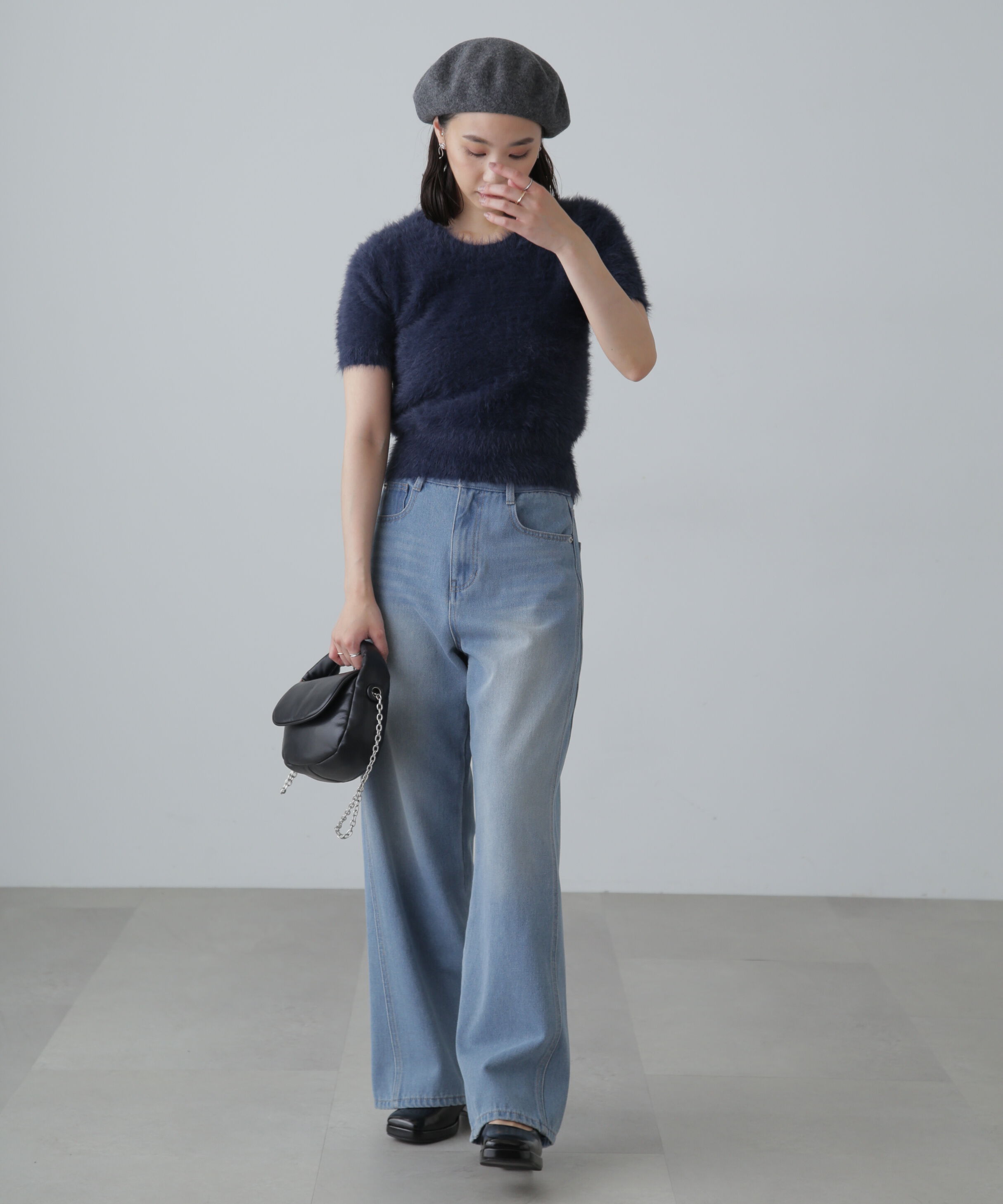  「シャギー半袖ニット」|ニット・セーター|