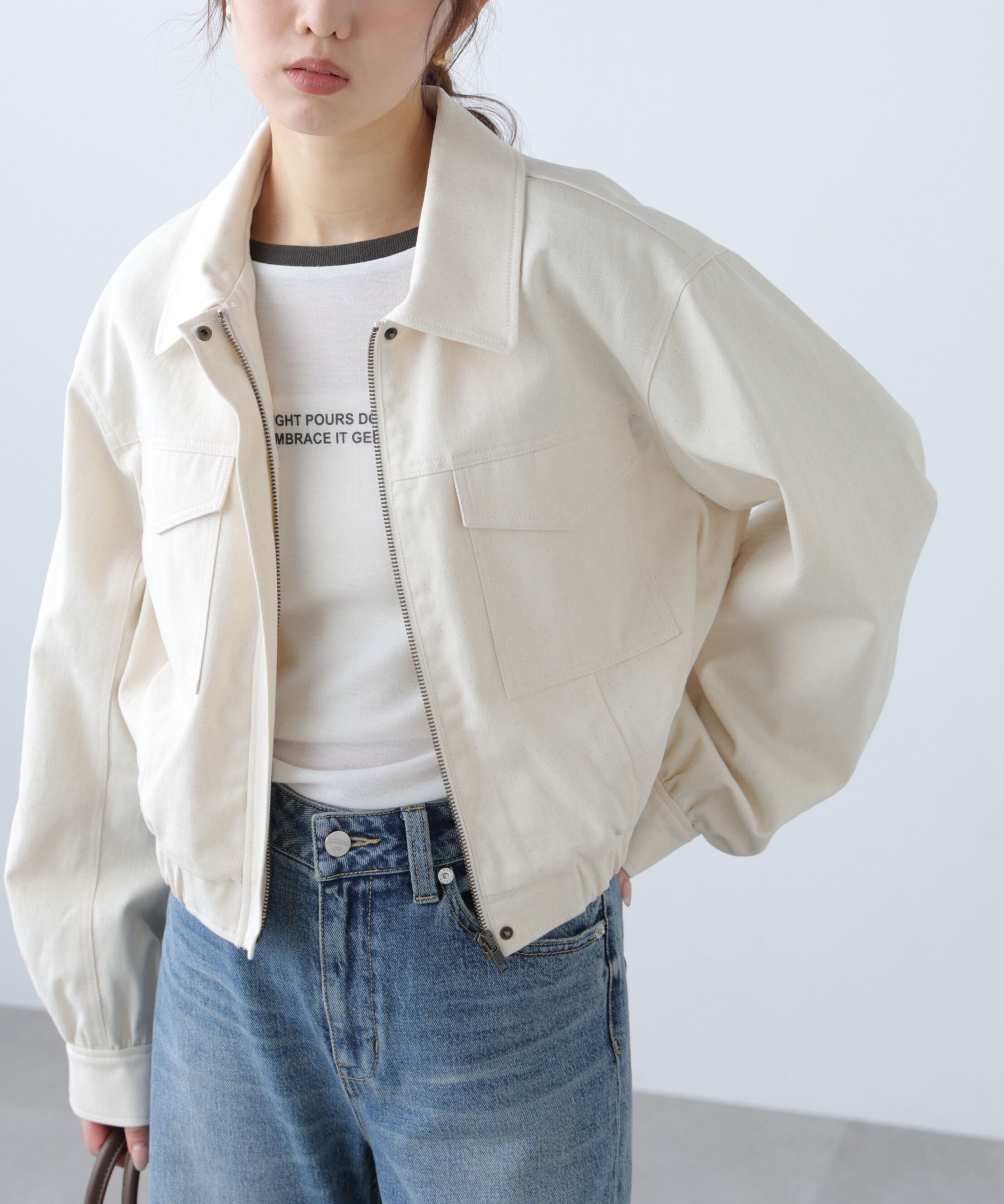  「〈セットアップ対応〉ショート丈ブルゾン」|ブルゾン・スタジャン|オフ