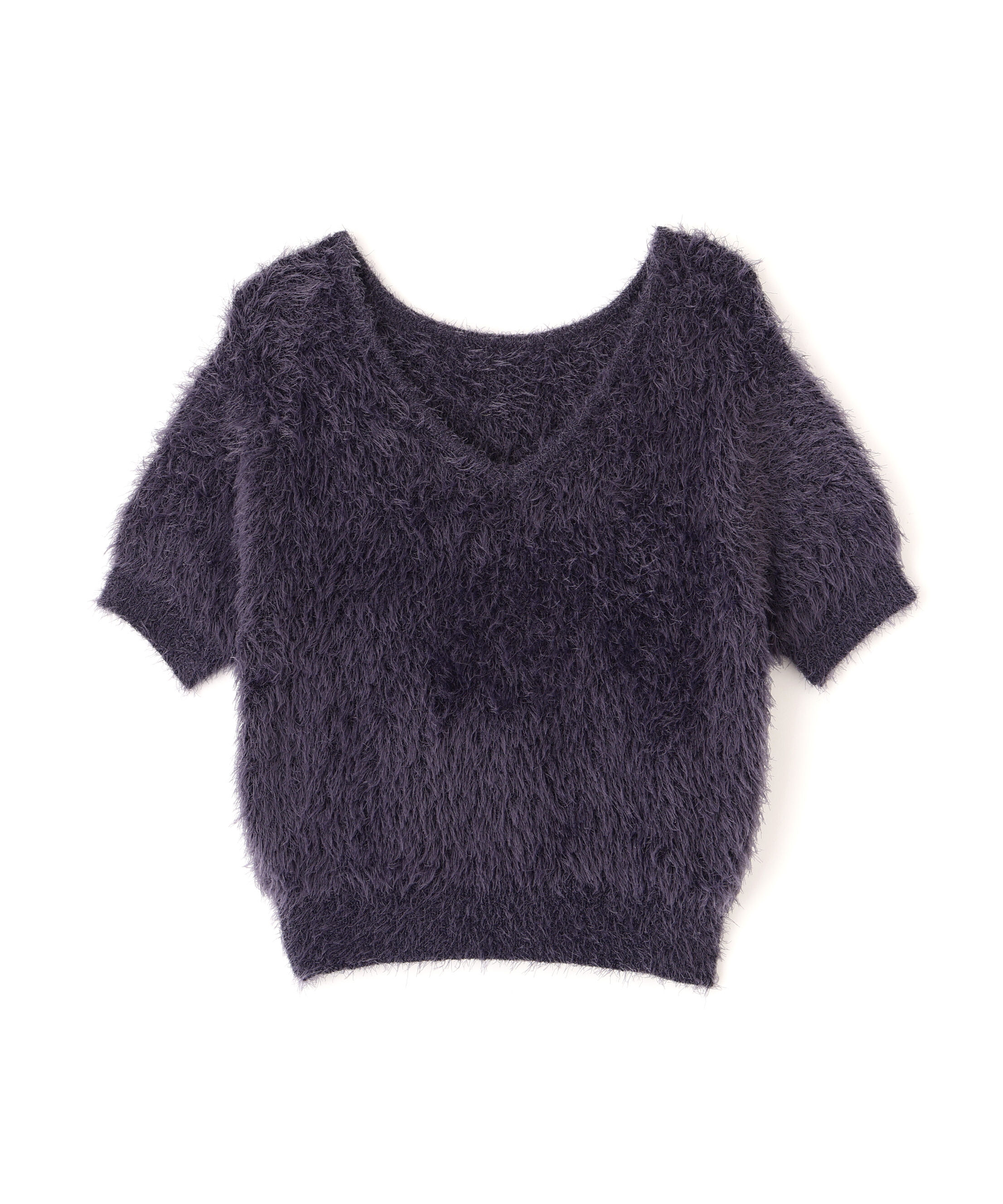  「前後2wayシャギー半袖ニット」|ニット・セーター|