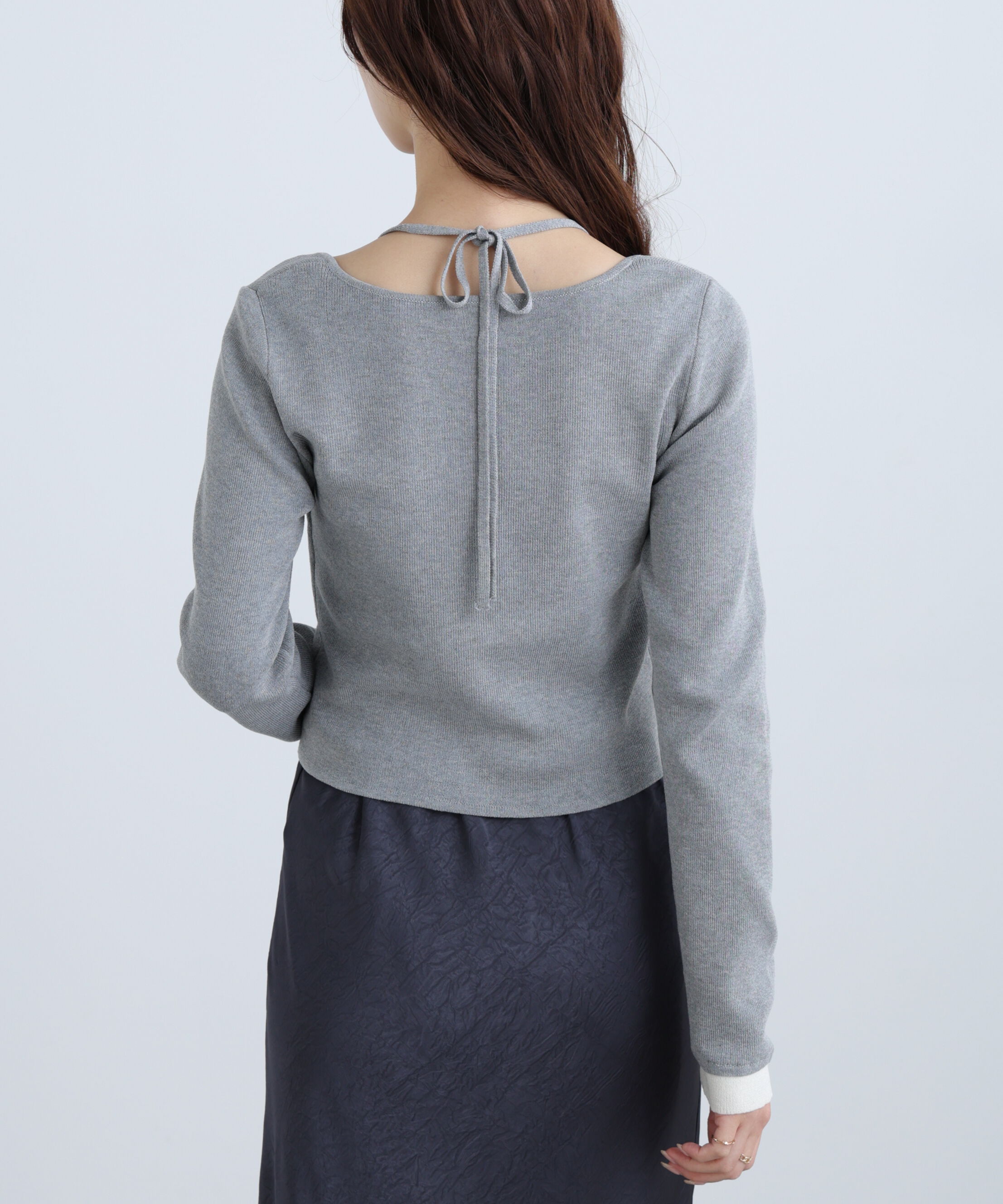  「キャミレイヤードクルーネックニット」|ニット・セーター|