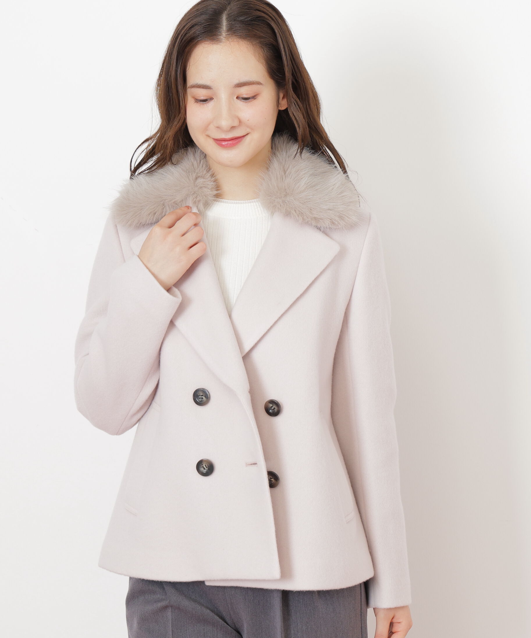  「フェイクファー衿付ジャケット」|その他|