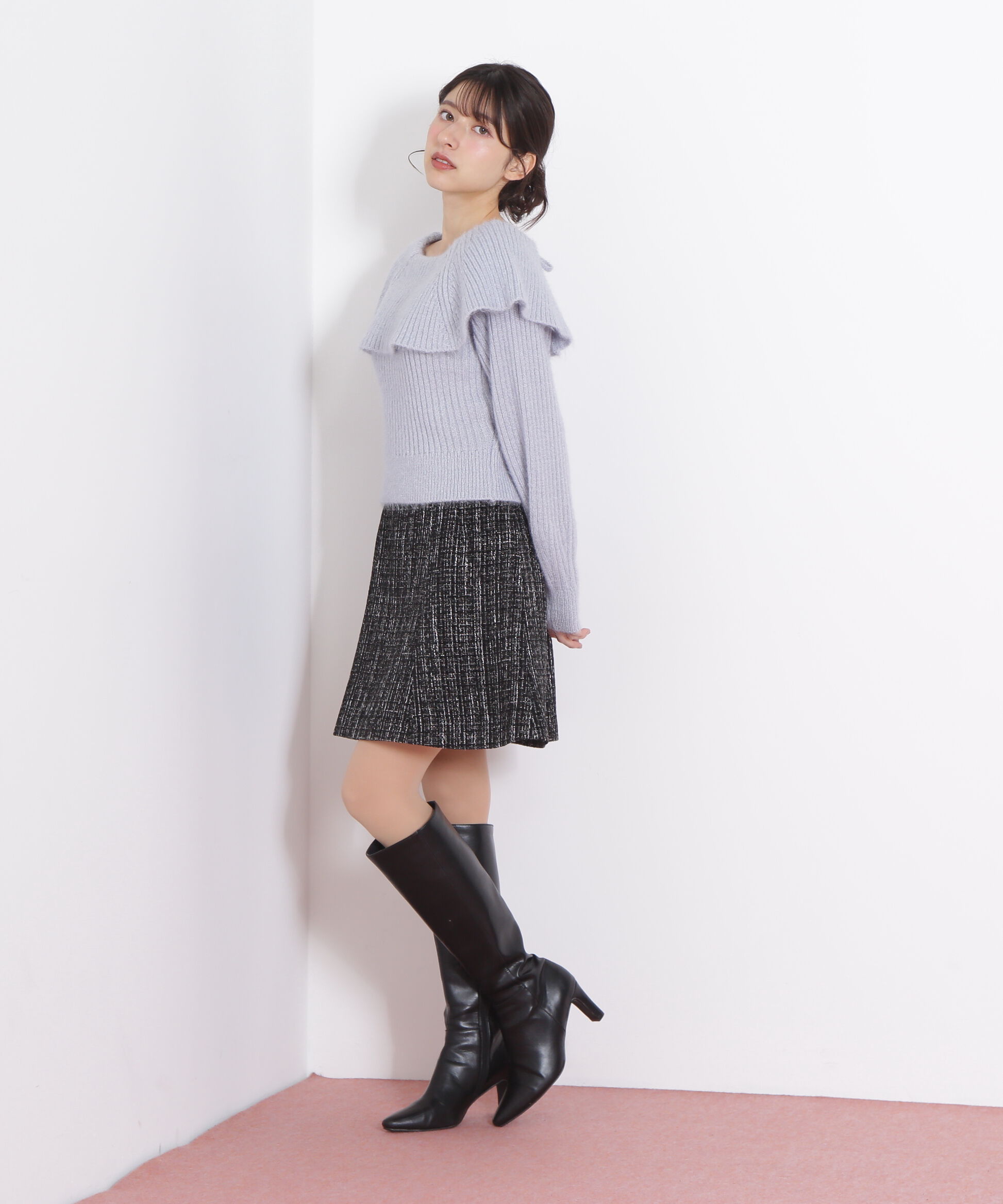  「ラメツィードミニスカート」|スカート|