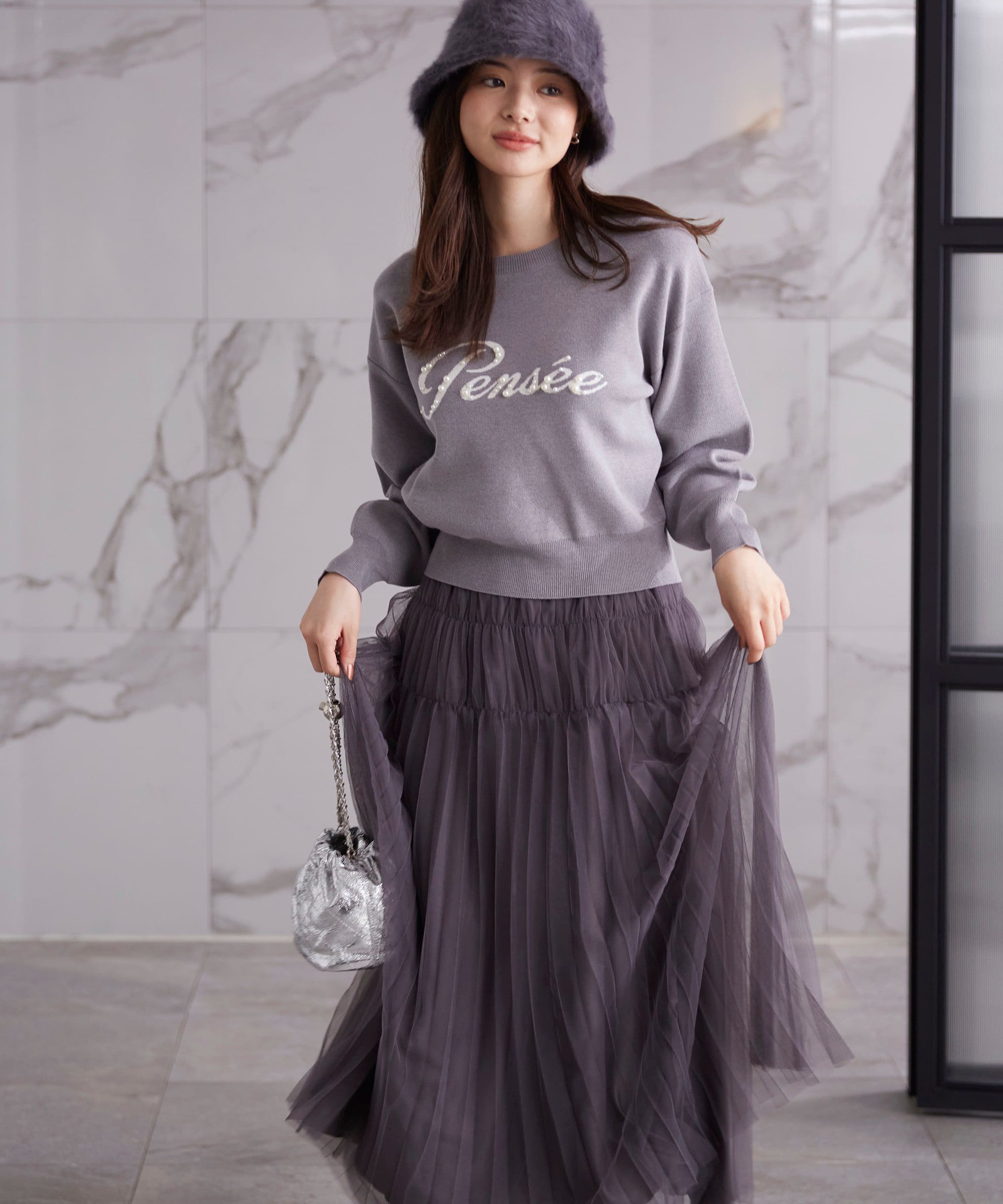 PROPORTION BODY DRESSING「シャーリングプリーツチュールスカート24AW」|スカート|