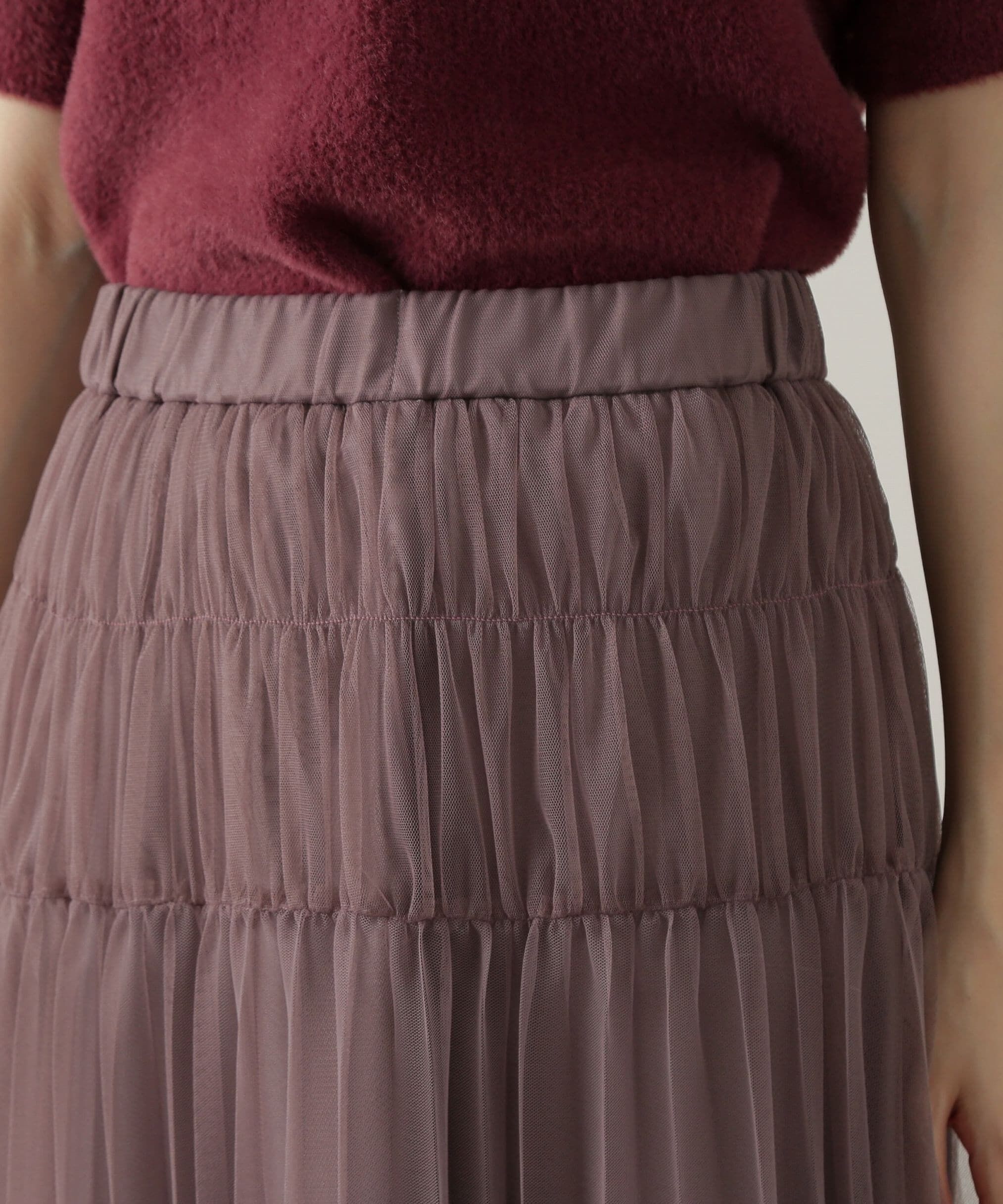 PROPORTION BODY DRESSING「シャーリングプリーツチュールスカート24AW」|スカート|