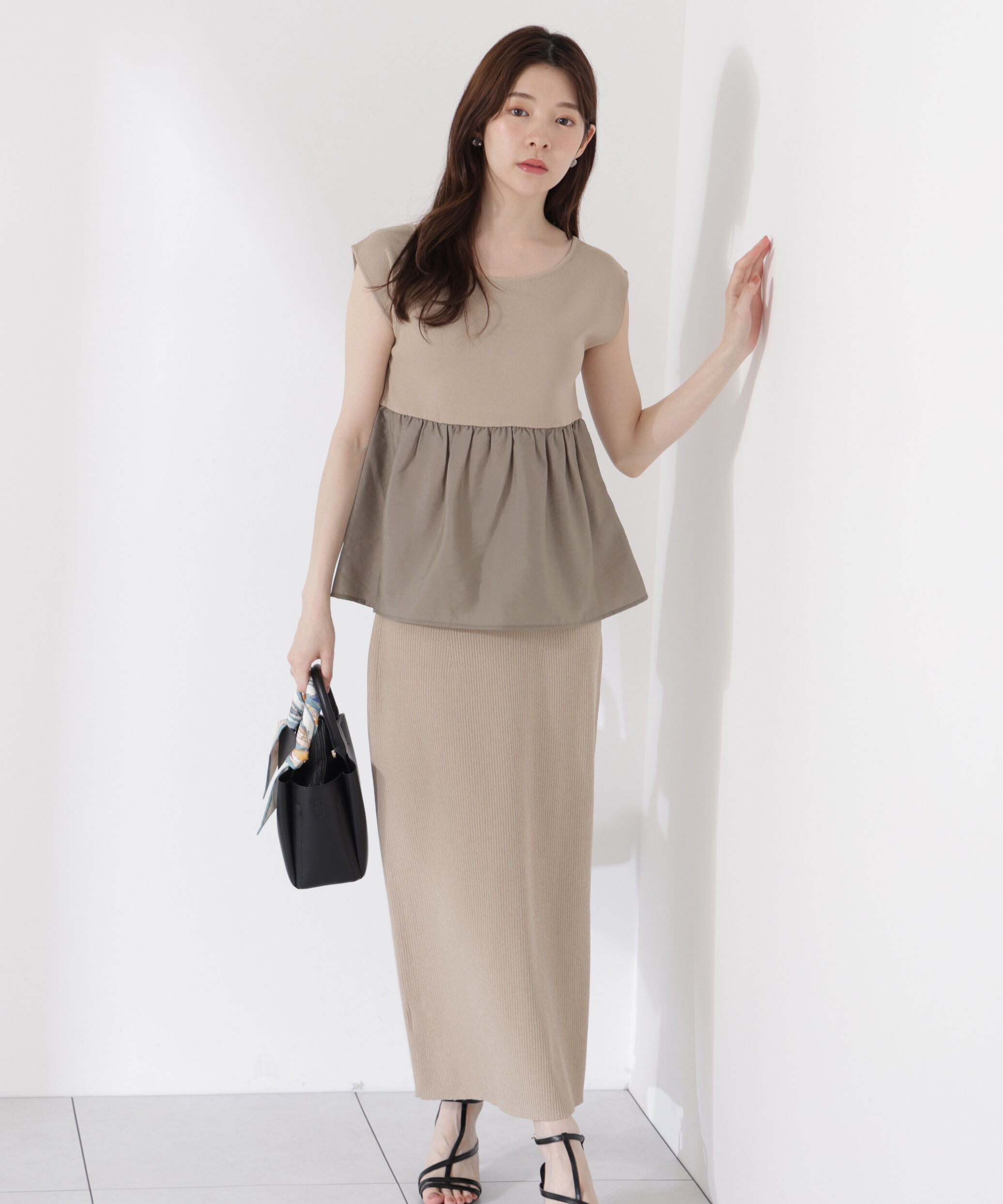 PROPORTION BODY DRESSING「〈接触冷感〉ペプラムニットセットアップ」|ワンピース|