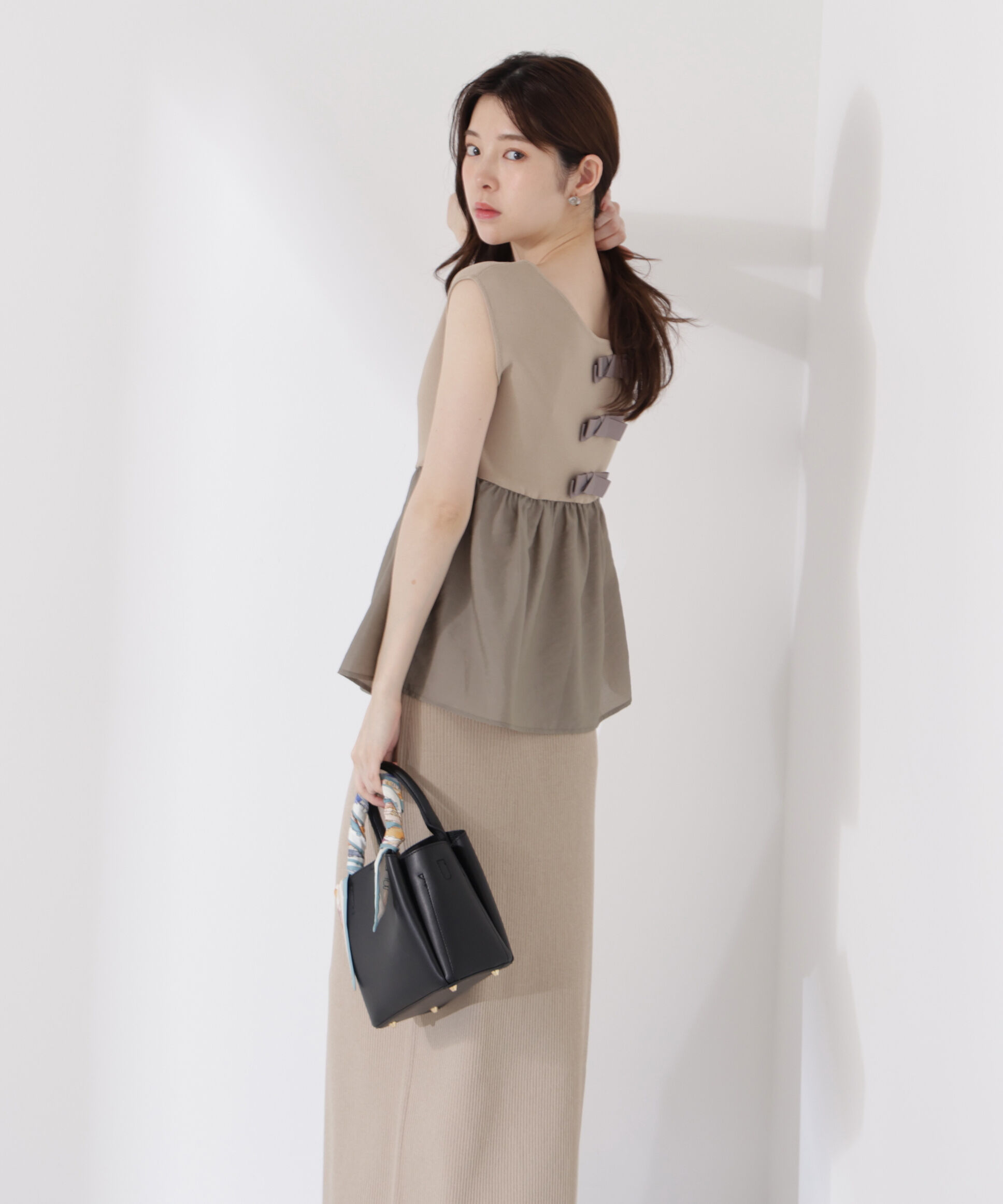 PROPORTION BODY DRESSING「〈接触冷感〉ペプラムニットセットアップ」|ワンピース|