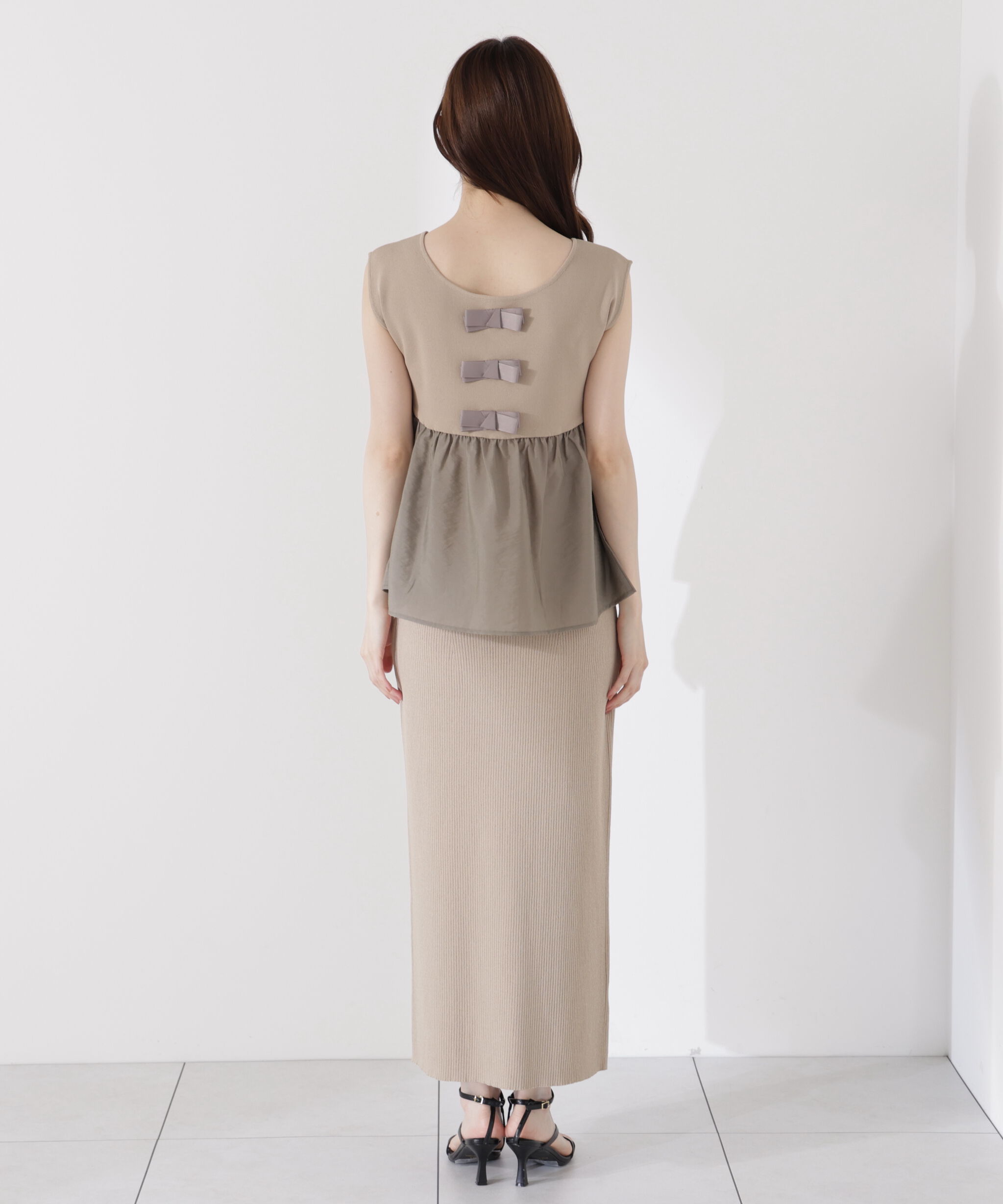 PROPORTION BODY DRESSING「〈接触冷感〉ペプラムニットセットアップ」|ワンピース|