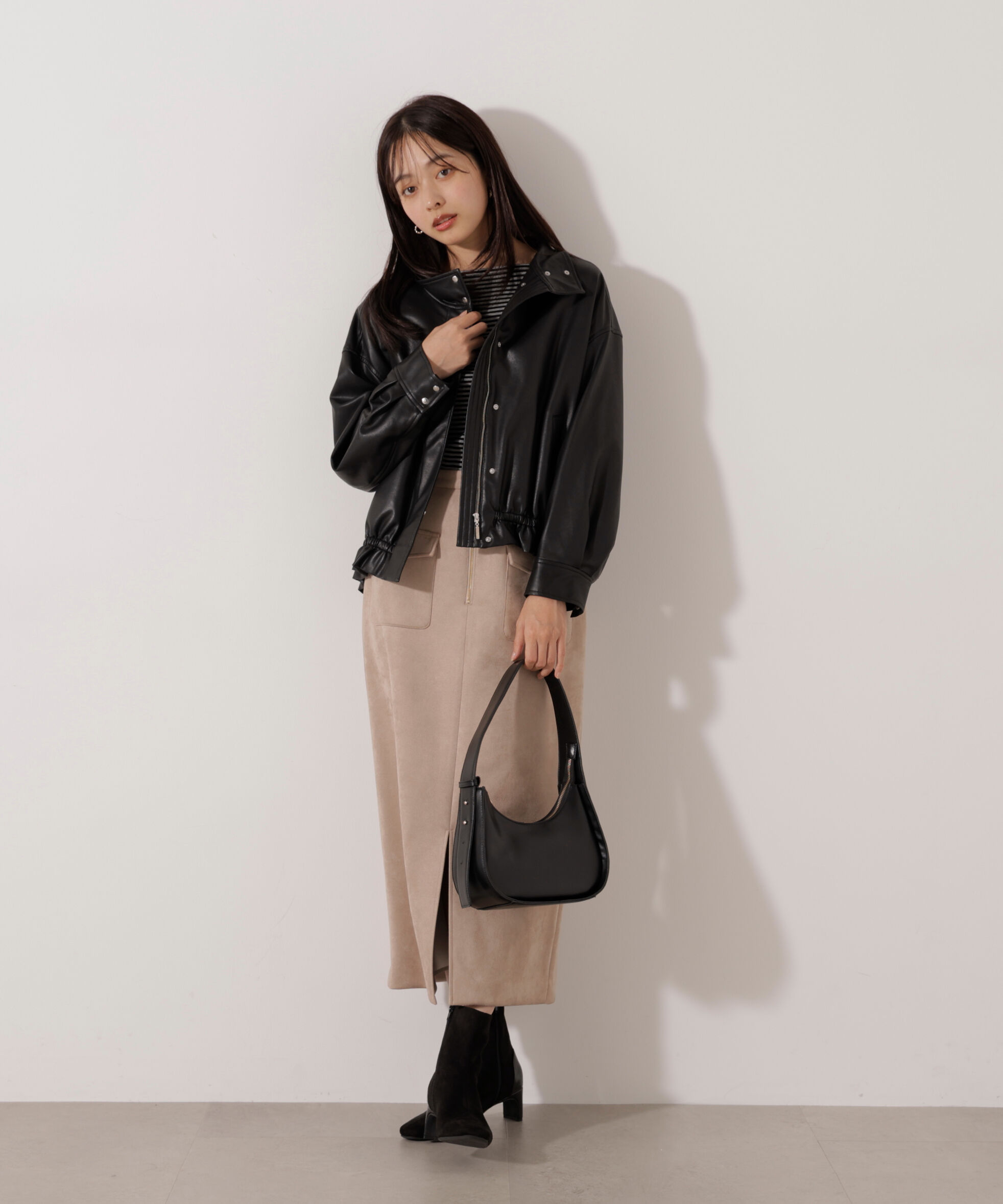 PROPORTION BODY DRESSING「ダンボールフェイクスエードタイトスカート 25AW」|スカート|