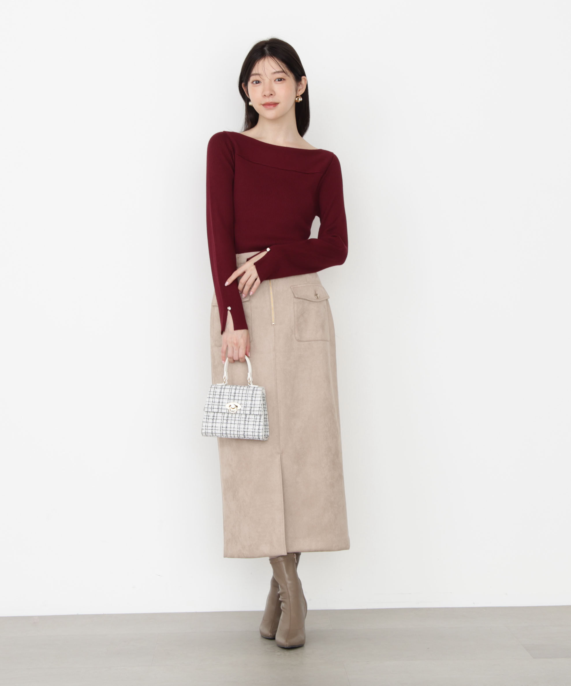 PROPORTION BODY DRESSING「ダンボールフェイクスエードタイトスカート 25AW」|スカート|