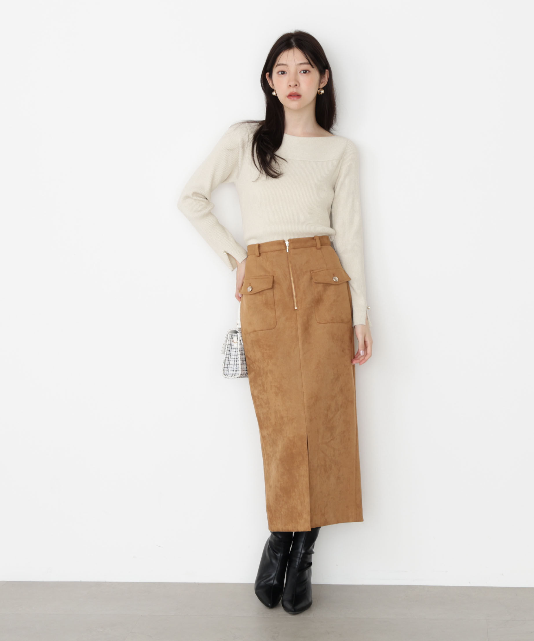 PROPORTION BODY DRESSING「ダンボールフェイクスエードタイトスカート 25AW」|スカート|
