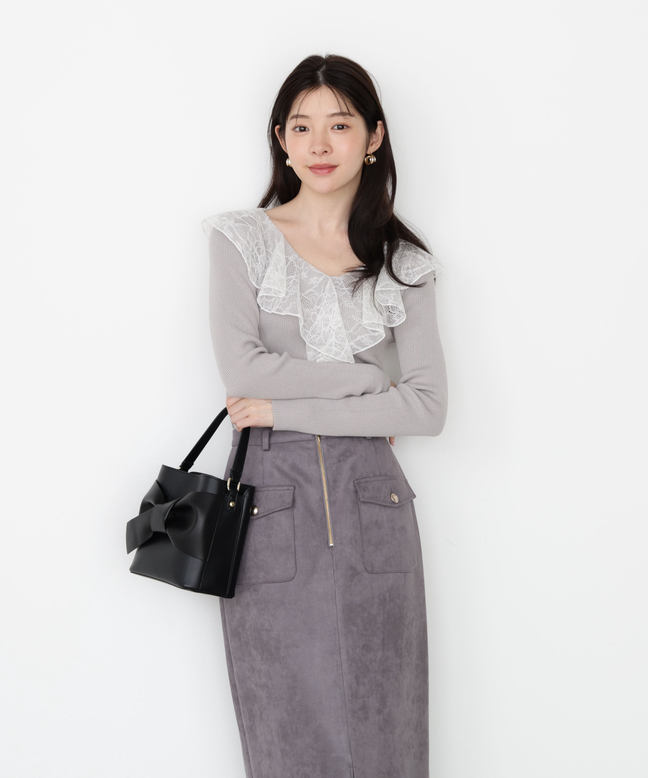 PROPORTION BODY DRESSING「レースフリルニット 25AW」|ニット・セーター|