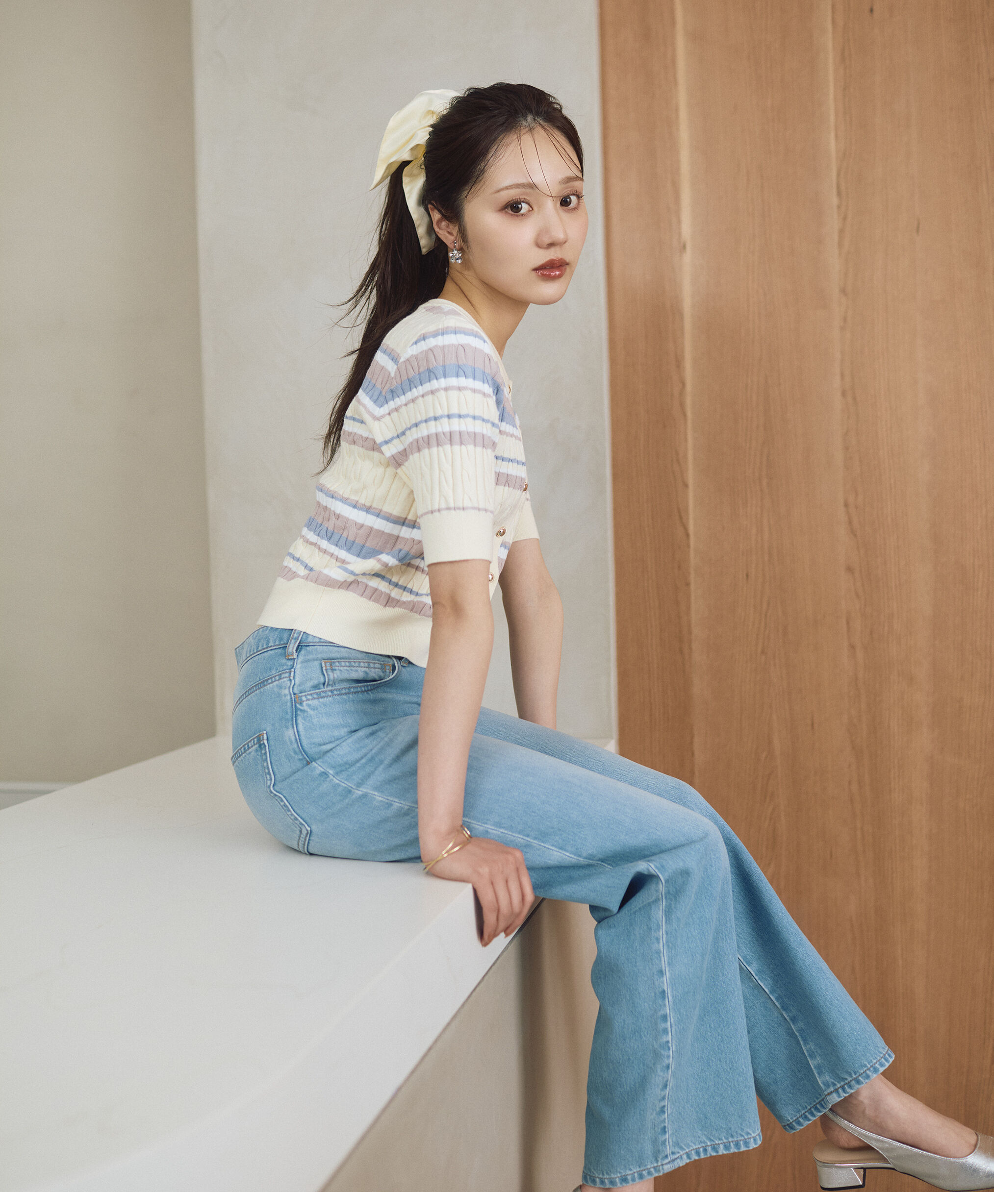 PROPORTION BODY DRESSING「＜山内ともなさんコラボ＞ケーブルカーディガン」|カーディガン|