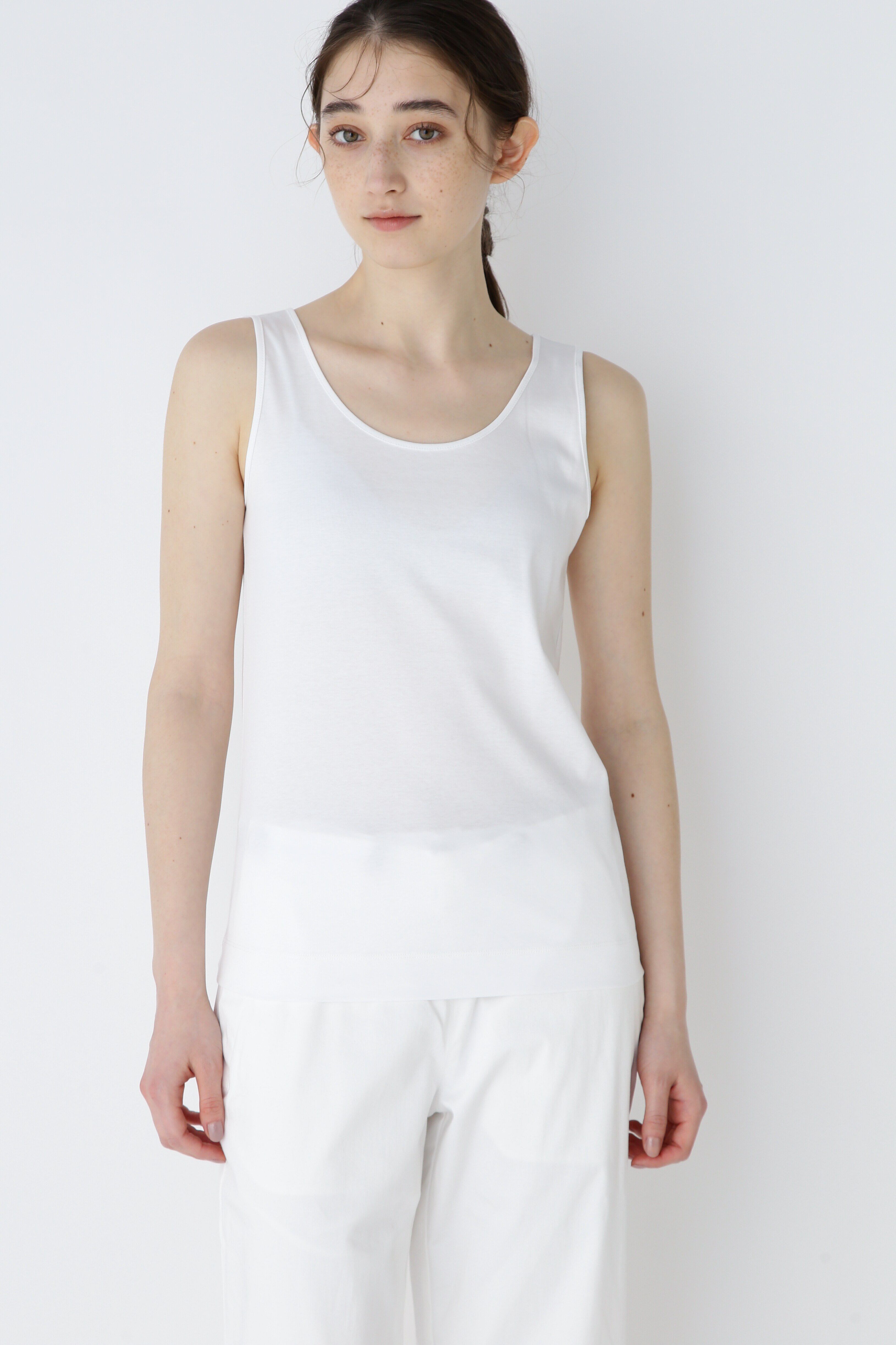  「オーガニックコットンスムースタンクトップ」|Tシャツ・カットソー|ホワイト